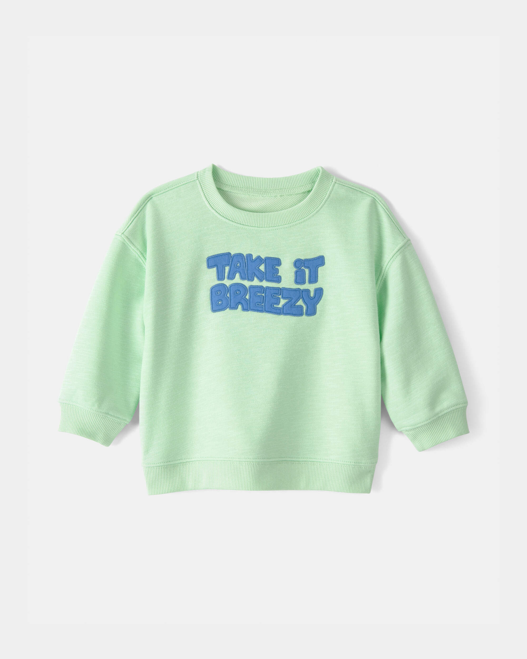 Baby 'Take It Breezy' French Terry Pullover Sweatshirt - Green