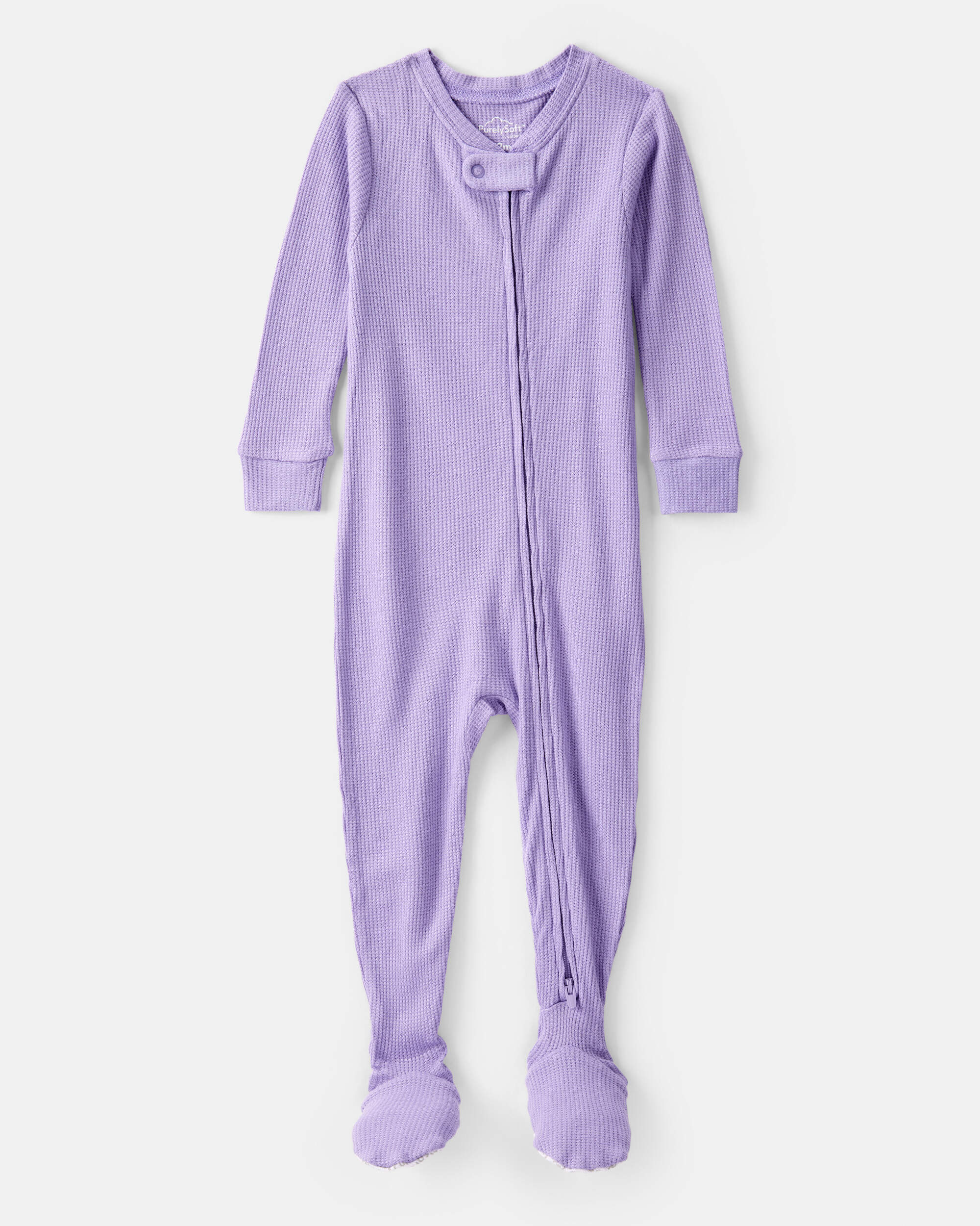 Baby Girl PurelySoft Long-Sleeve 2-Way Zip 1-Piece pyjamas - Purple