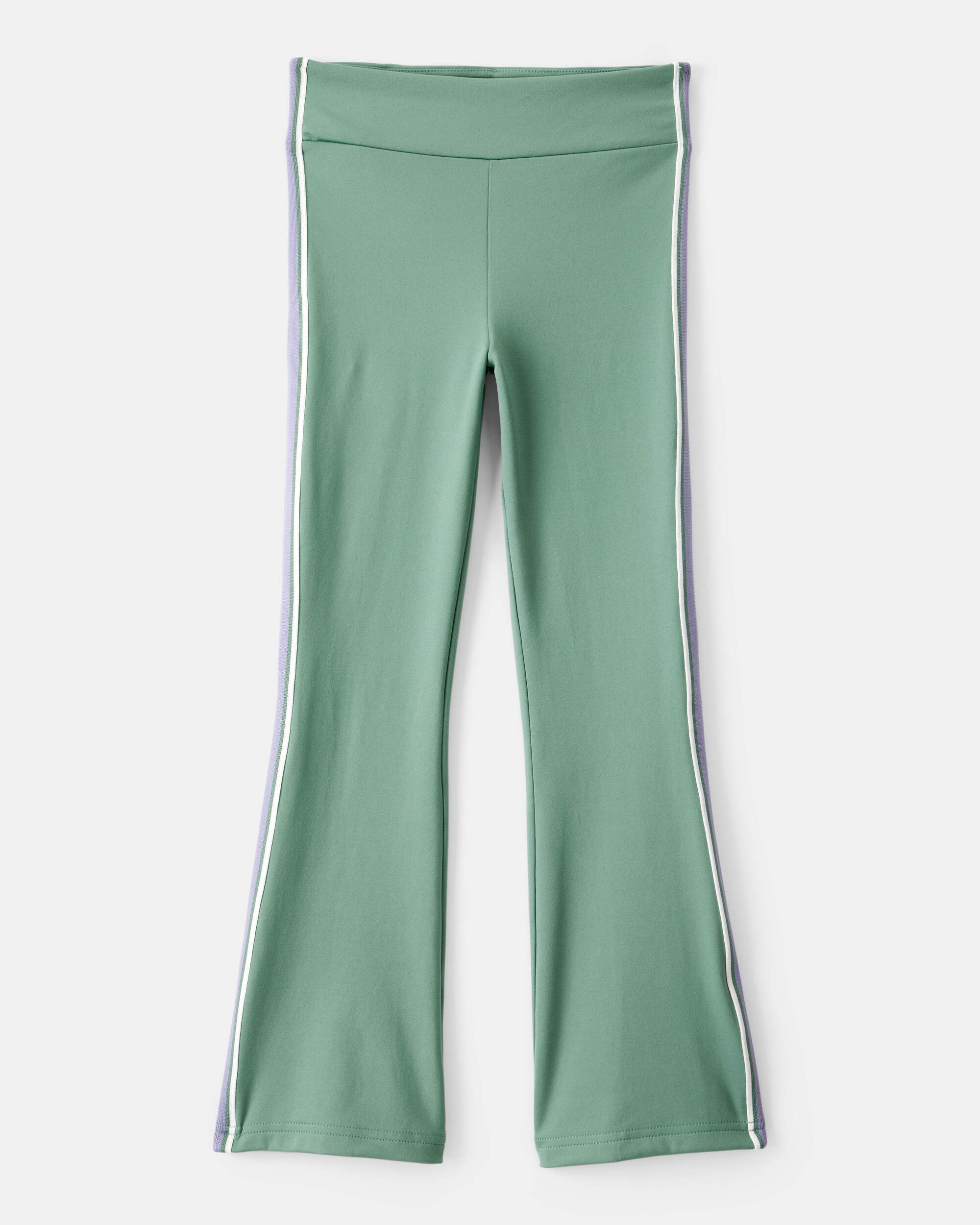 Girls Knit Flare Active Pants - Green