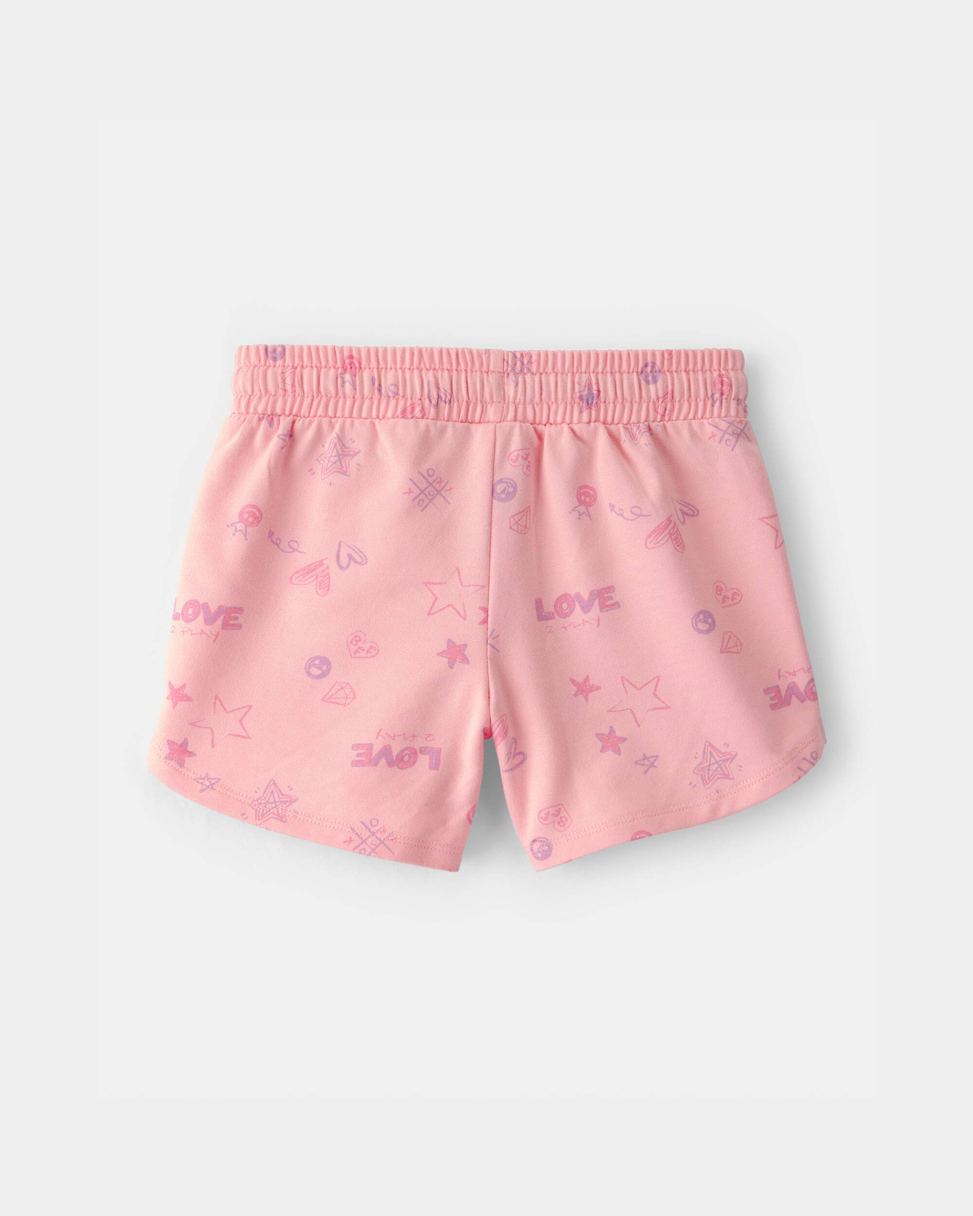 Girls Star French Terry Shorts - Pink