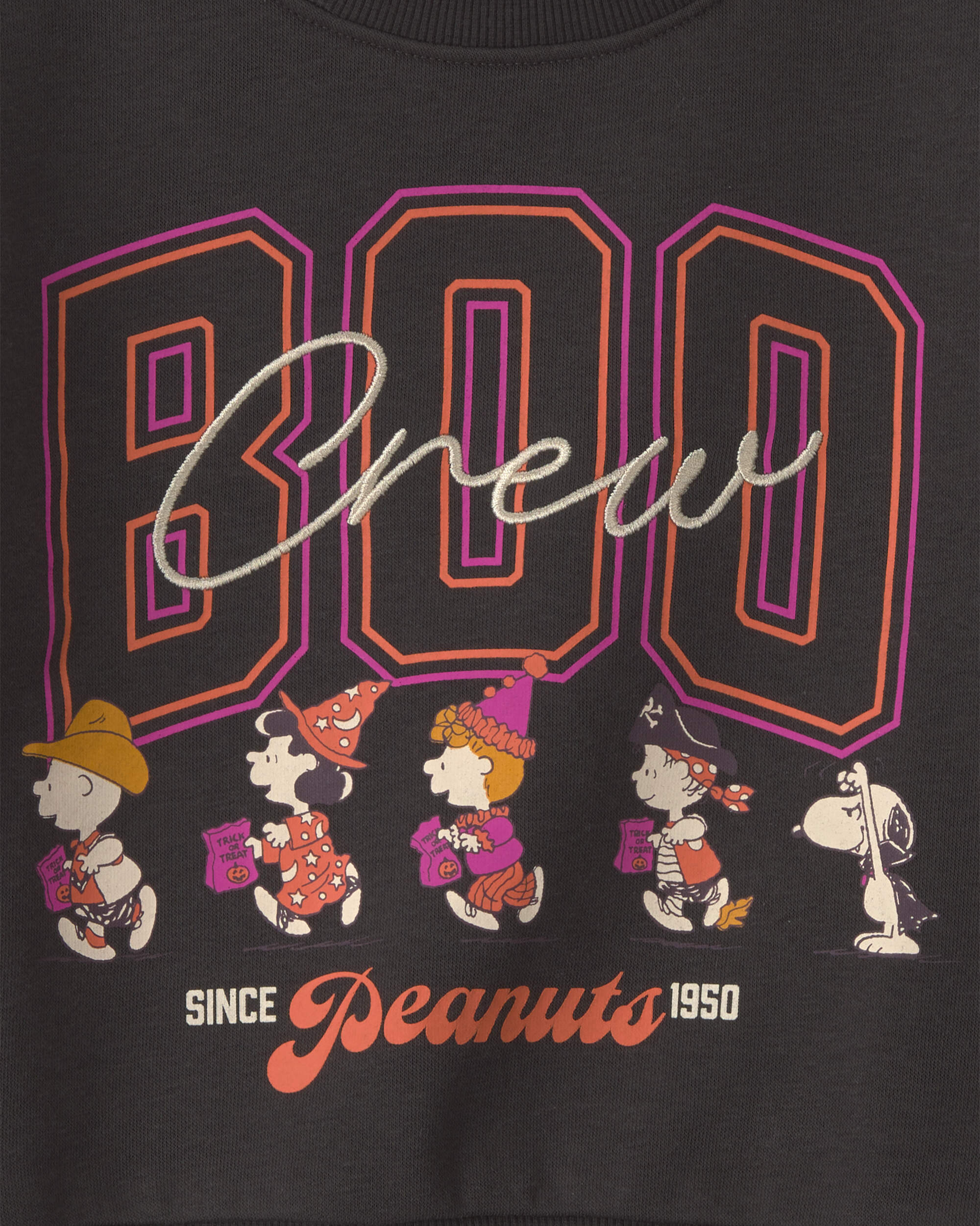 Toddler Boy 'Boo Crew' Peanuts Snoopy Halloween Pullover Sweatshirt - Black