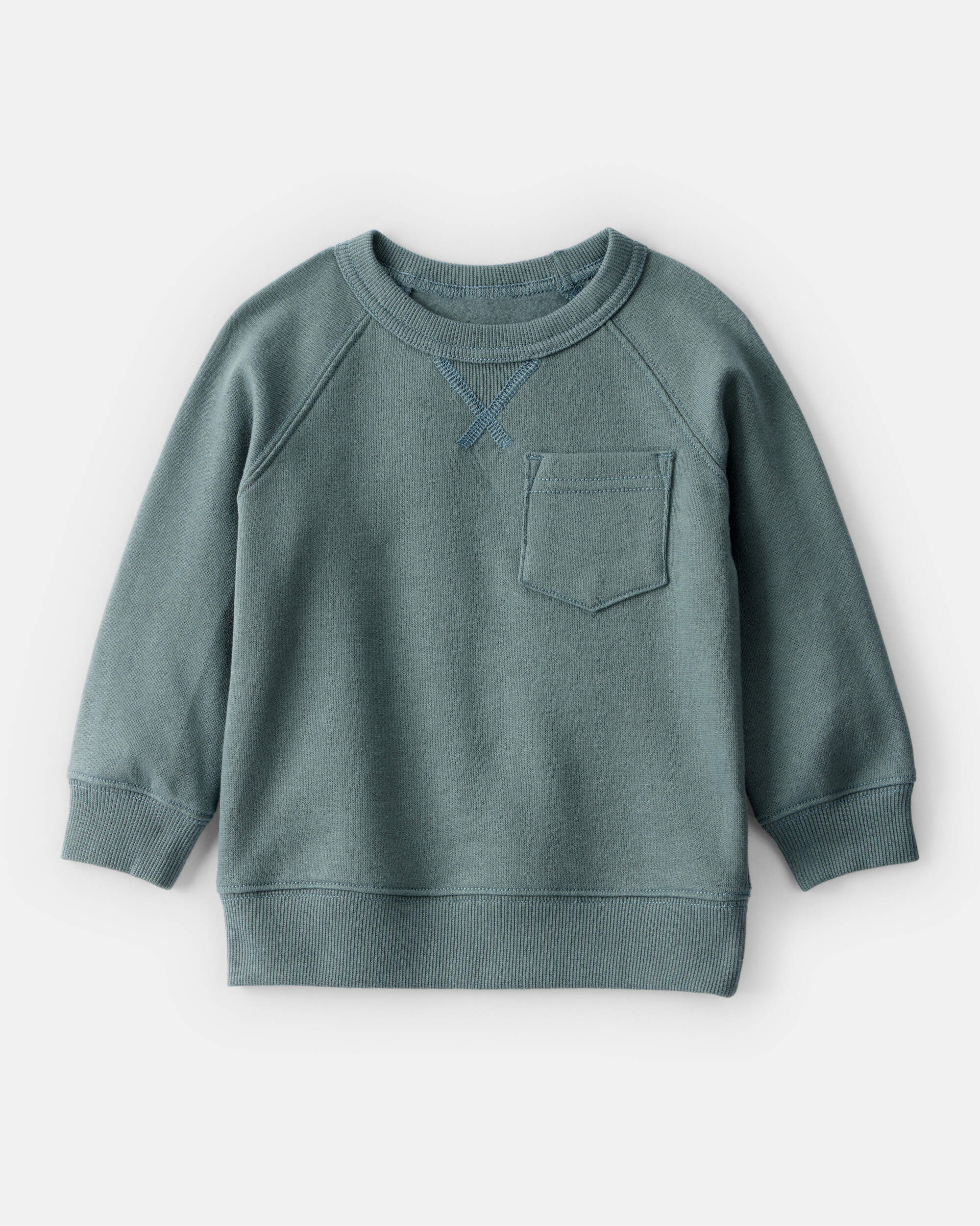 Baby Boy Solid Fleece Long-Sleeve Sweatshirt - Green