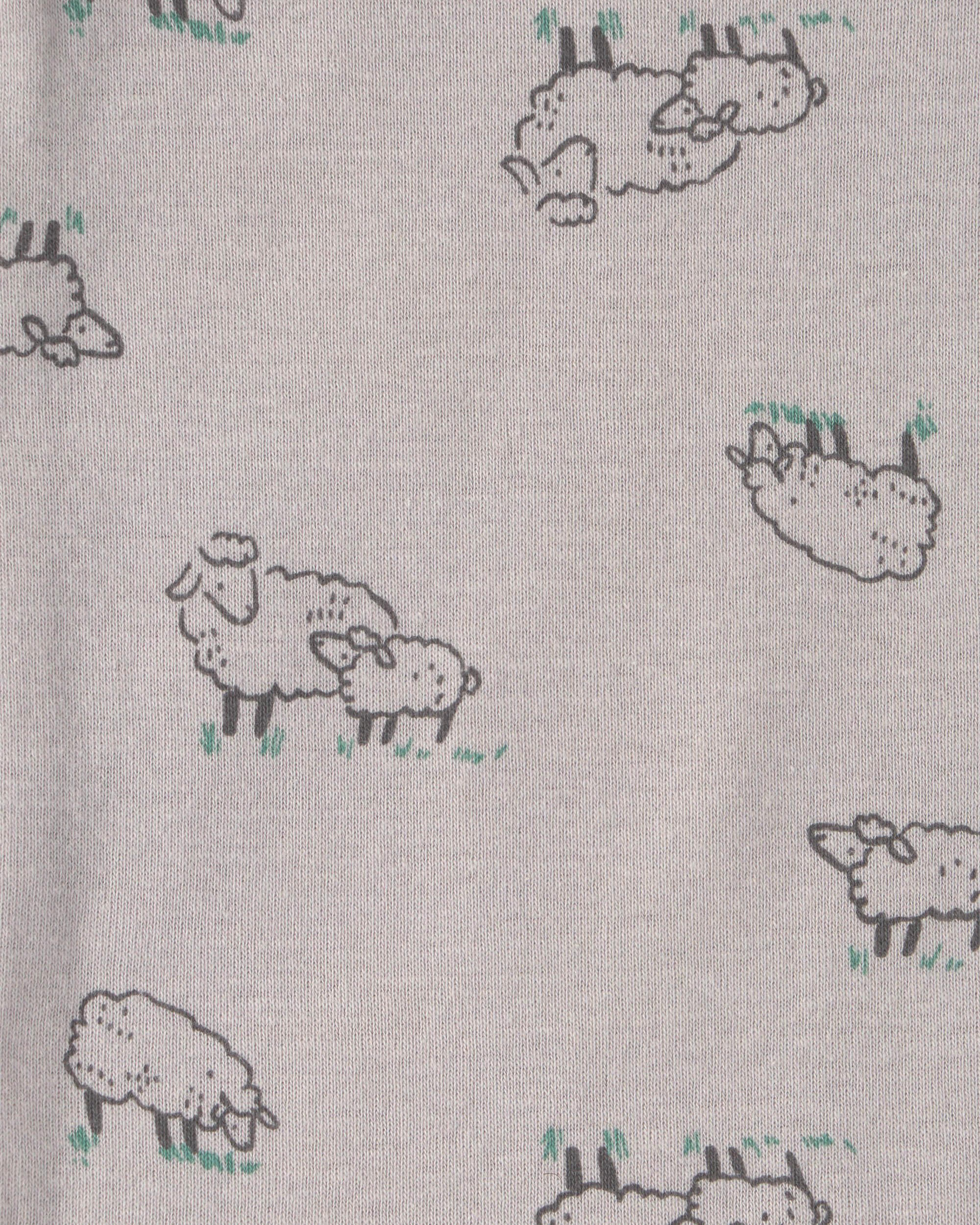 Baby 7-Pack Sheep Short-Sleeve Bodysuits - Green/Grey/Ivory