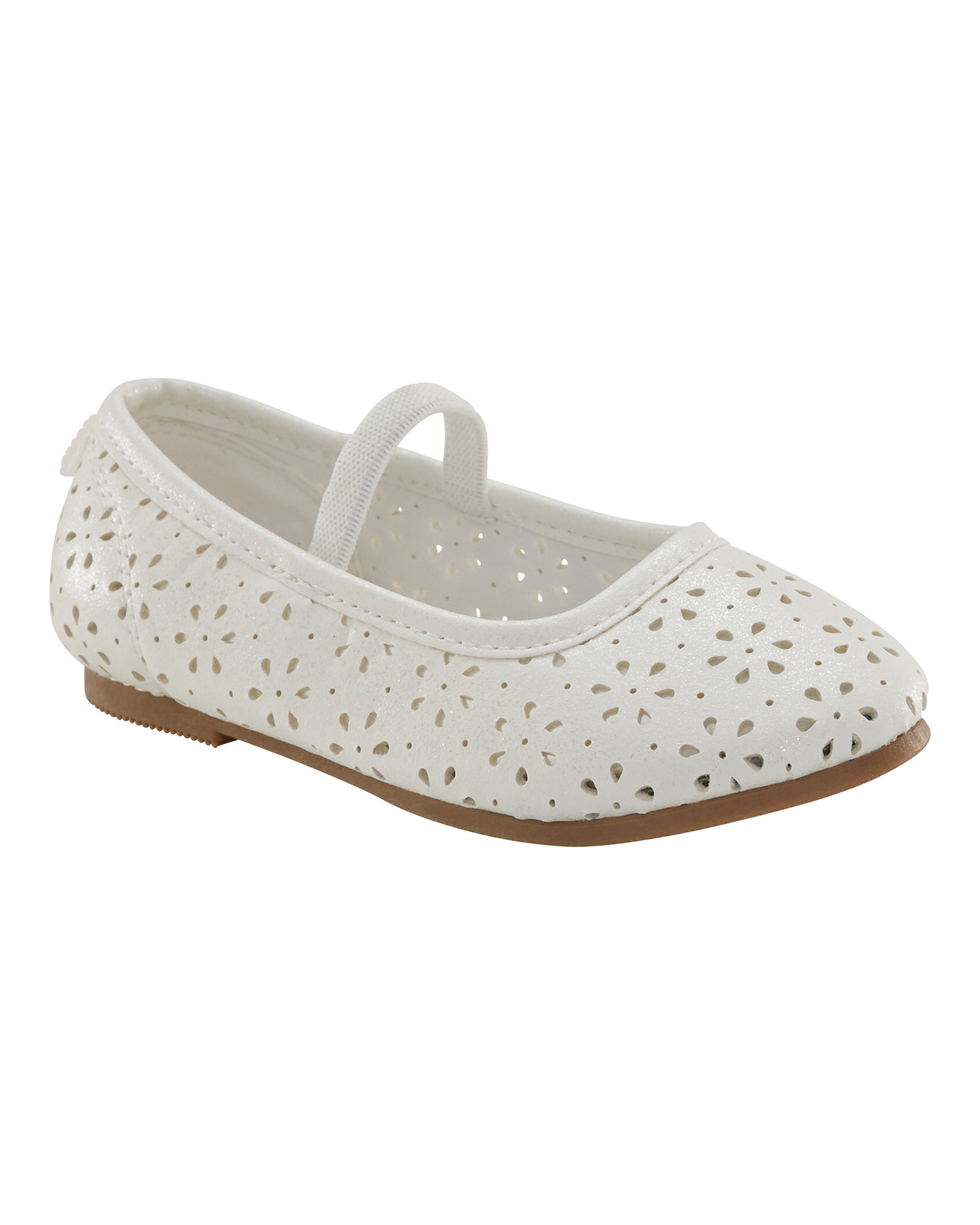 Toddler Floral Ballet Flats - White