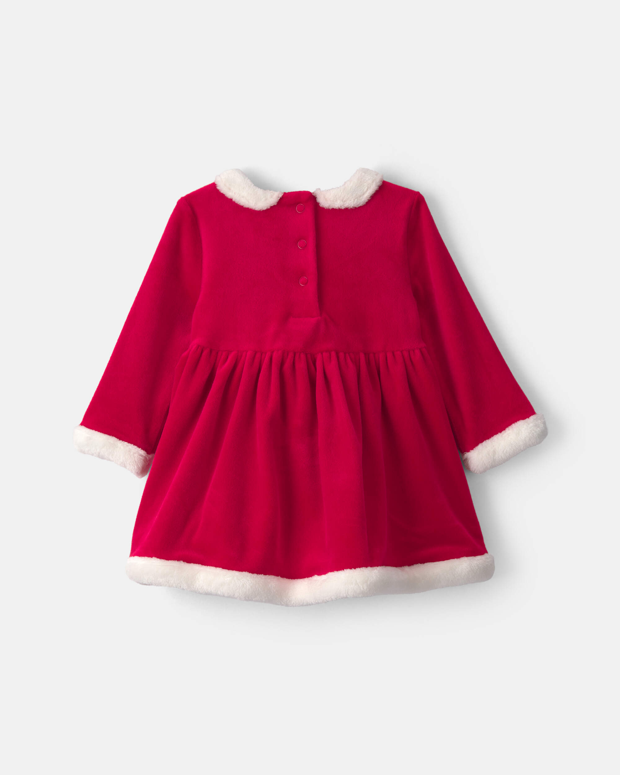 Baby Girl 2-Piece Christmas Long-Sleeve Dress Set - Red