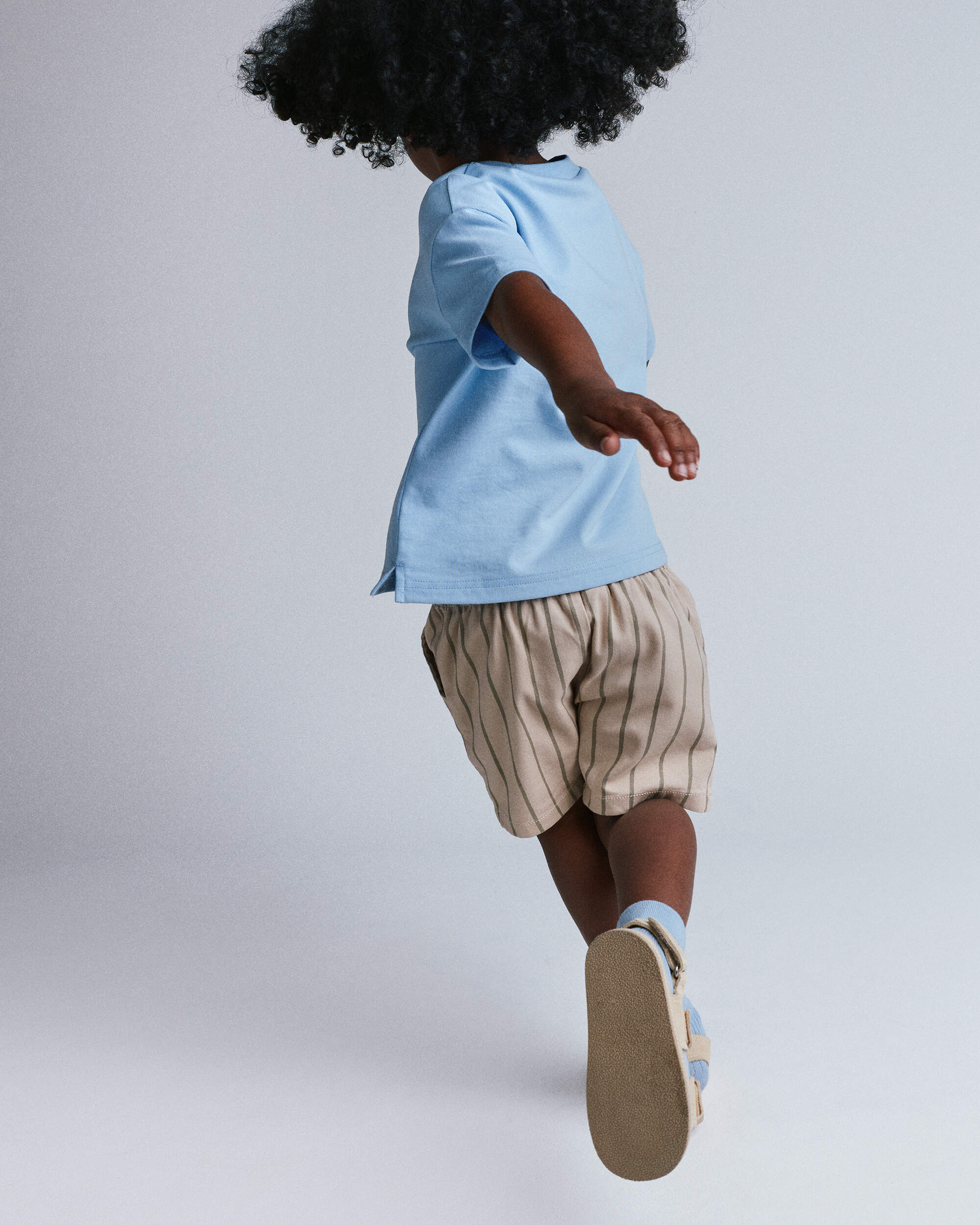 Toddler Boy Playground Shorts Stripes - Khaki/Olive