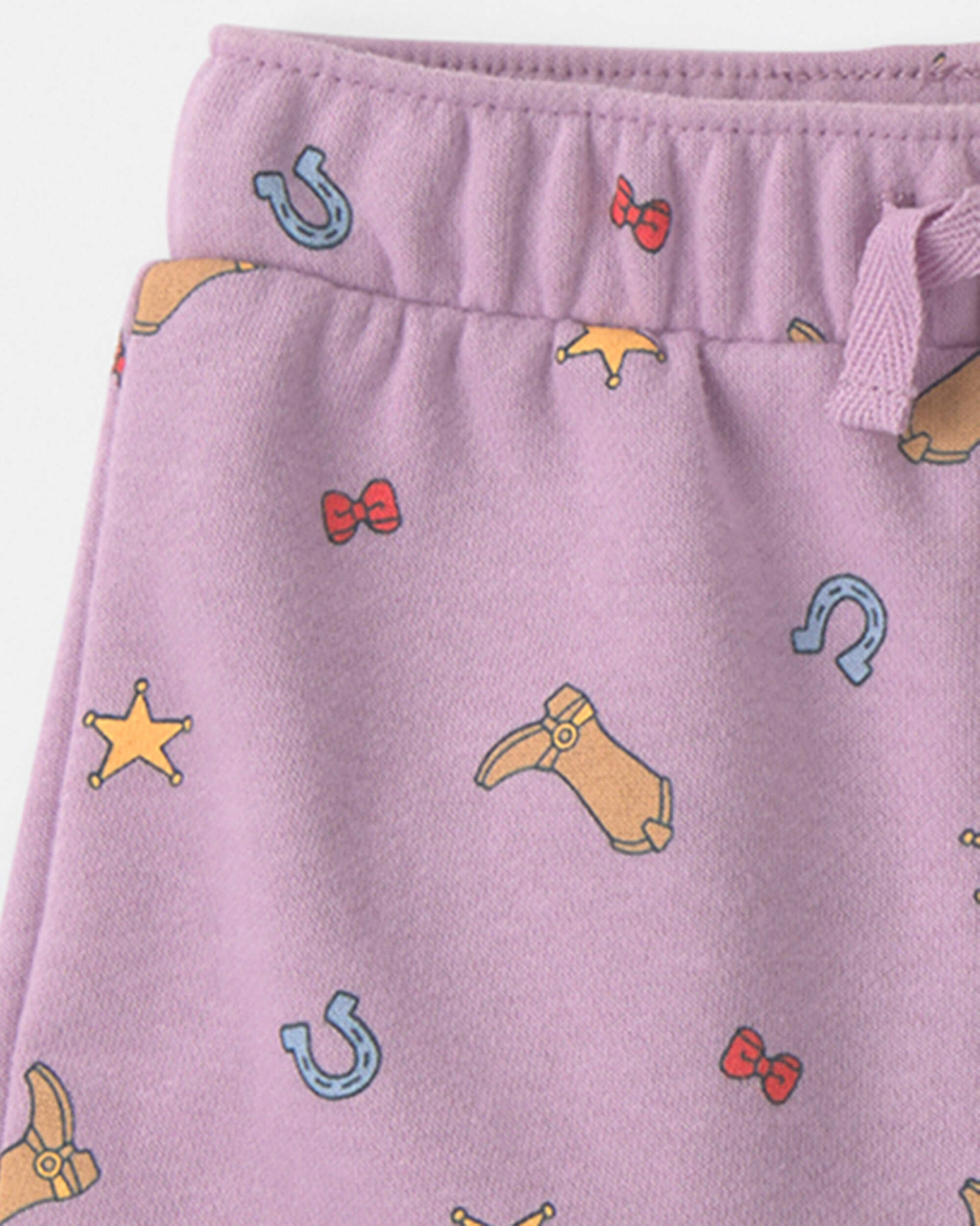 Baby Girl 2-Piece Pixar© Toy Story French Terry Short-Sleeve Top & Short Set - Purple/Cream