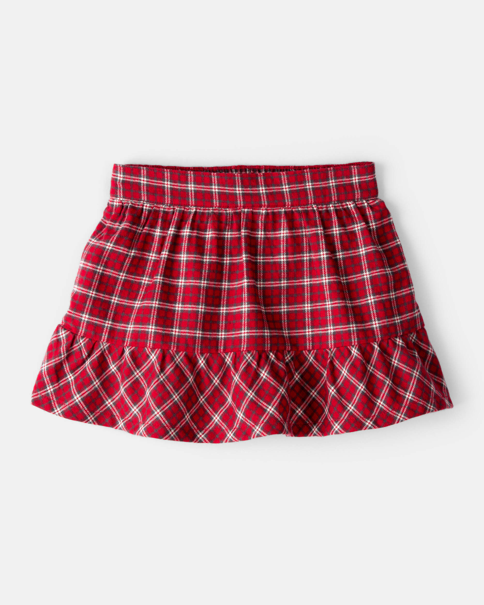 Toddler Girl Plaid Cotton Skirt - Red