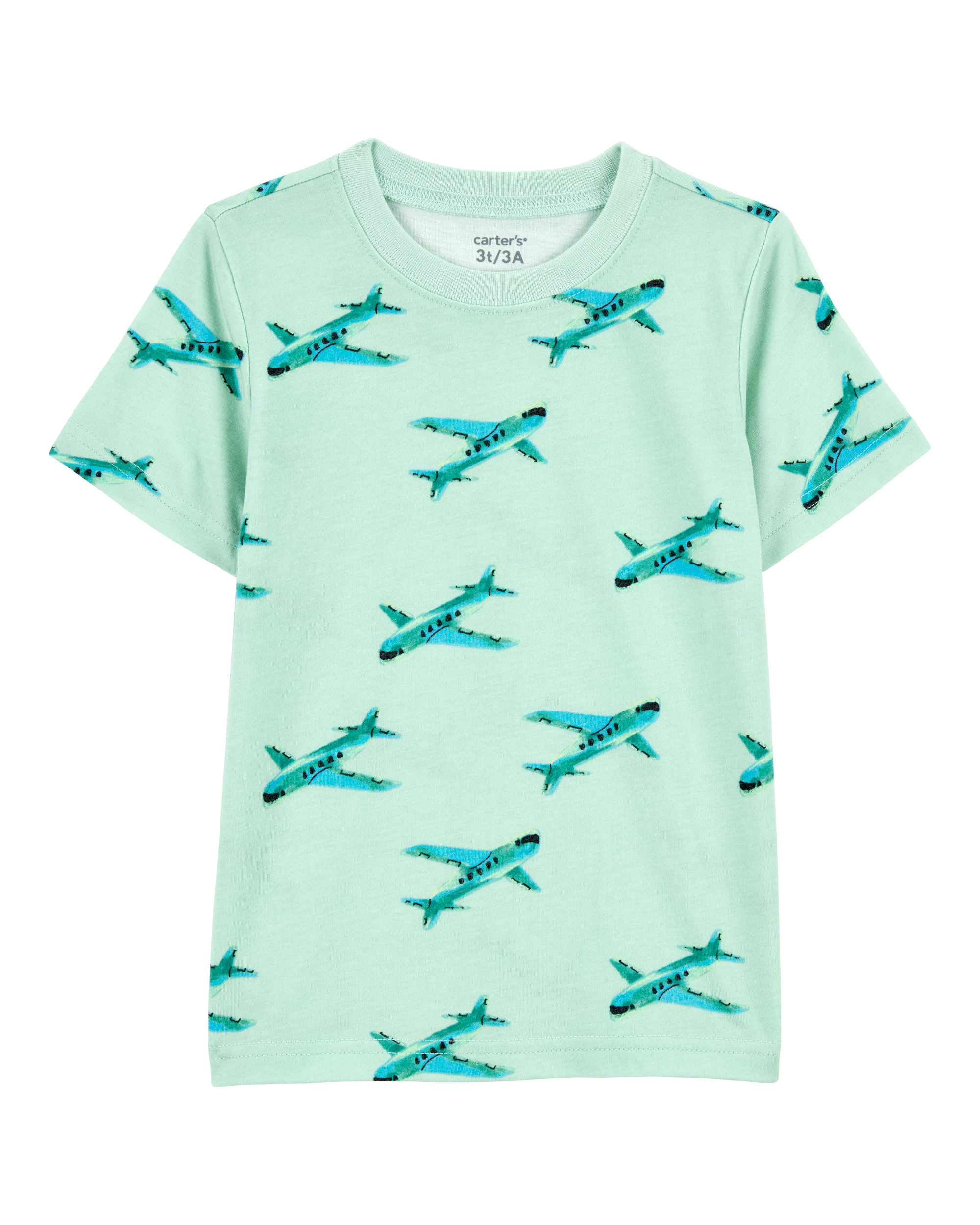 Airplane Print Short-Sleeve Tee - Green
