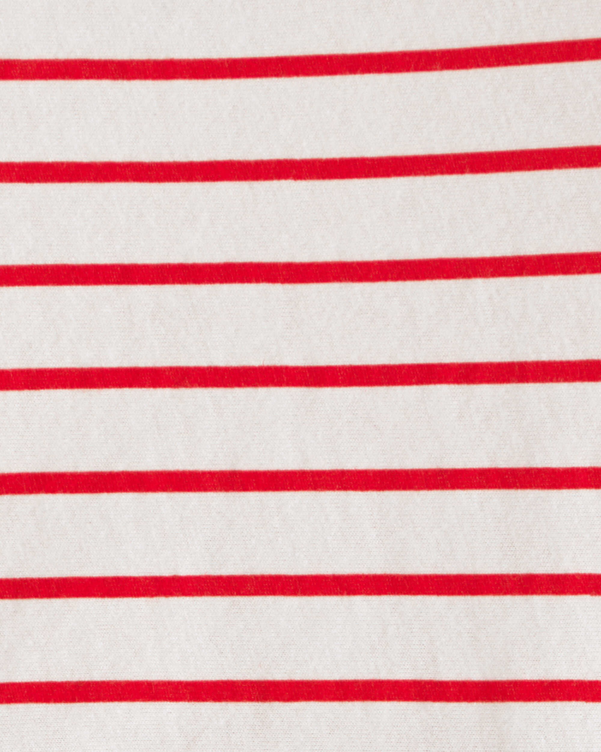 Toddler Girl Striped Short-Sleeve Dress - Red/Ivory