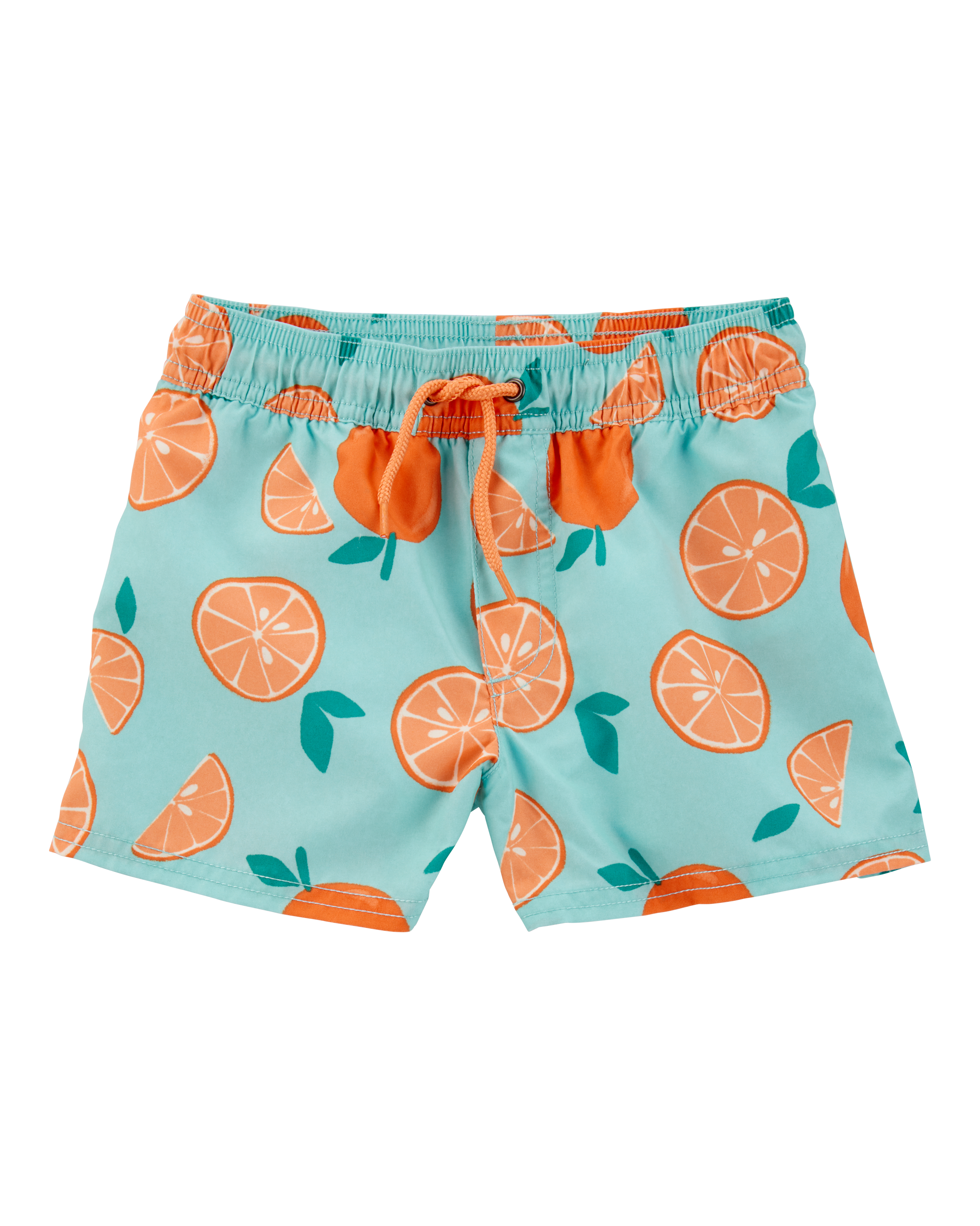 Toddler Boy Orange Fruit Swim Trunks - Blue