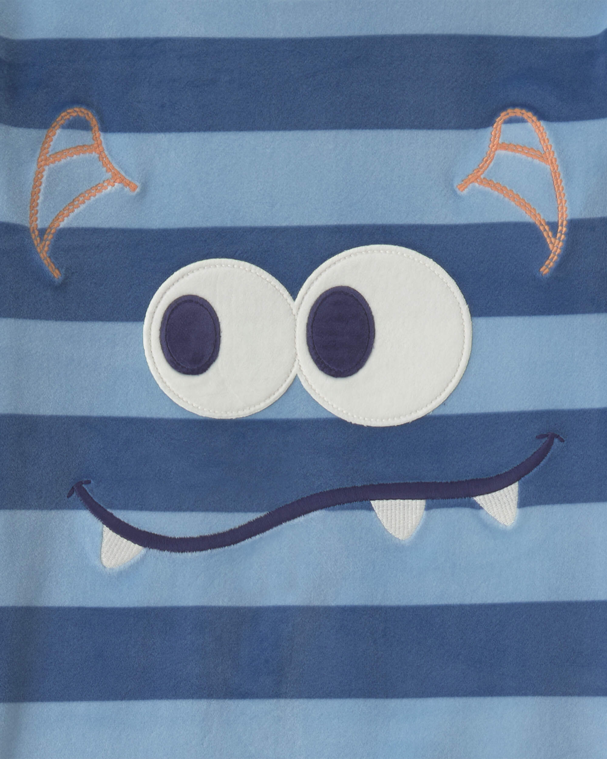 Boys 2-Piece Monster Striped DreamPlush Snug Fit Pyjama Set - Blue