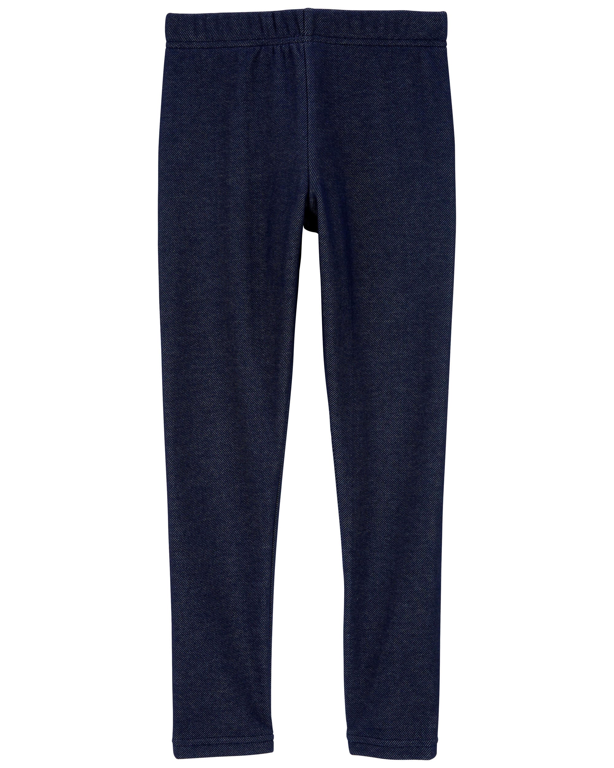 Kids Girls Kid Faux Denim Cozy Fleece Leggings 7 Carter s