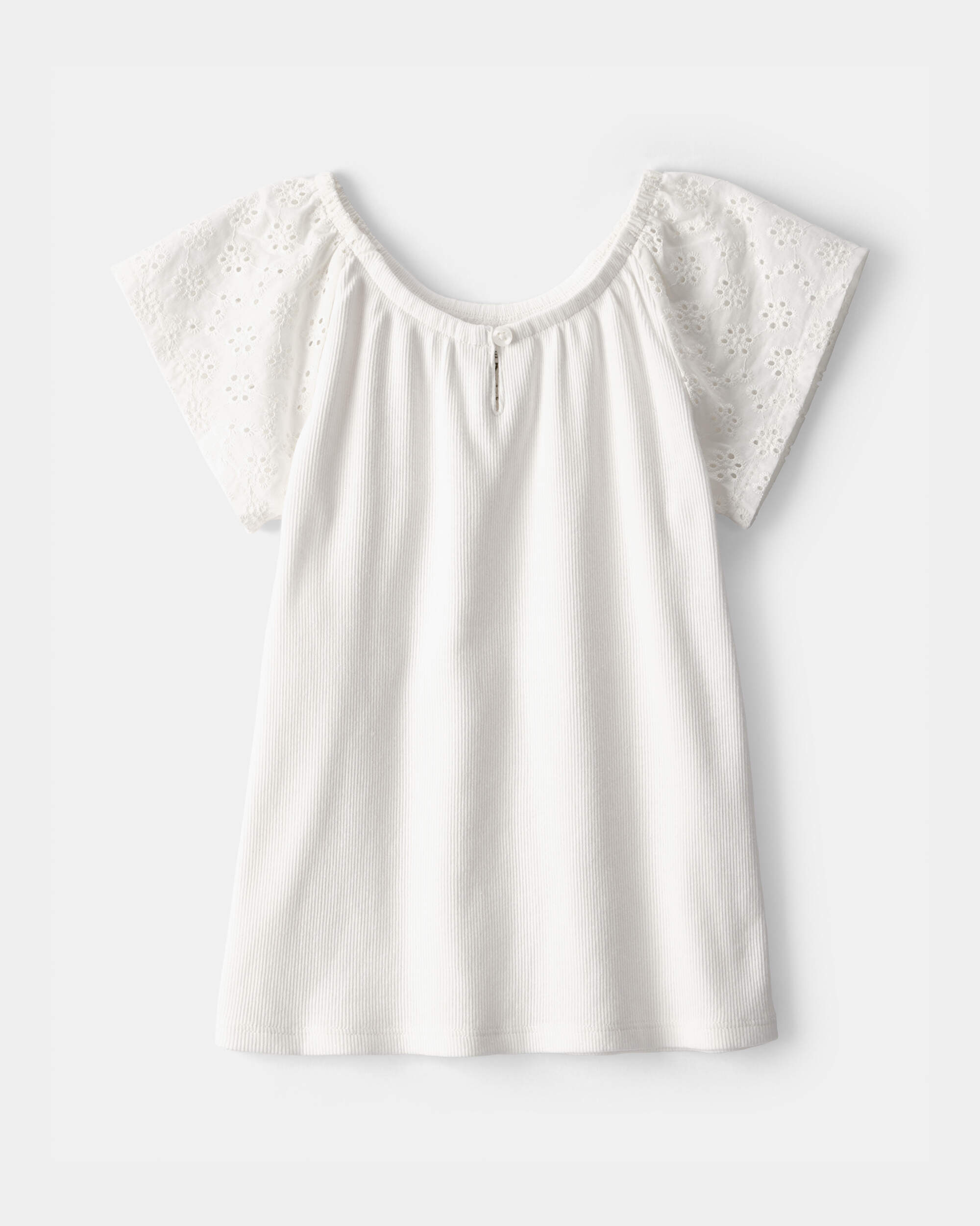 Girls Eyelet Top - White