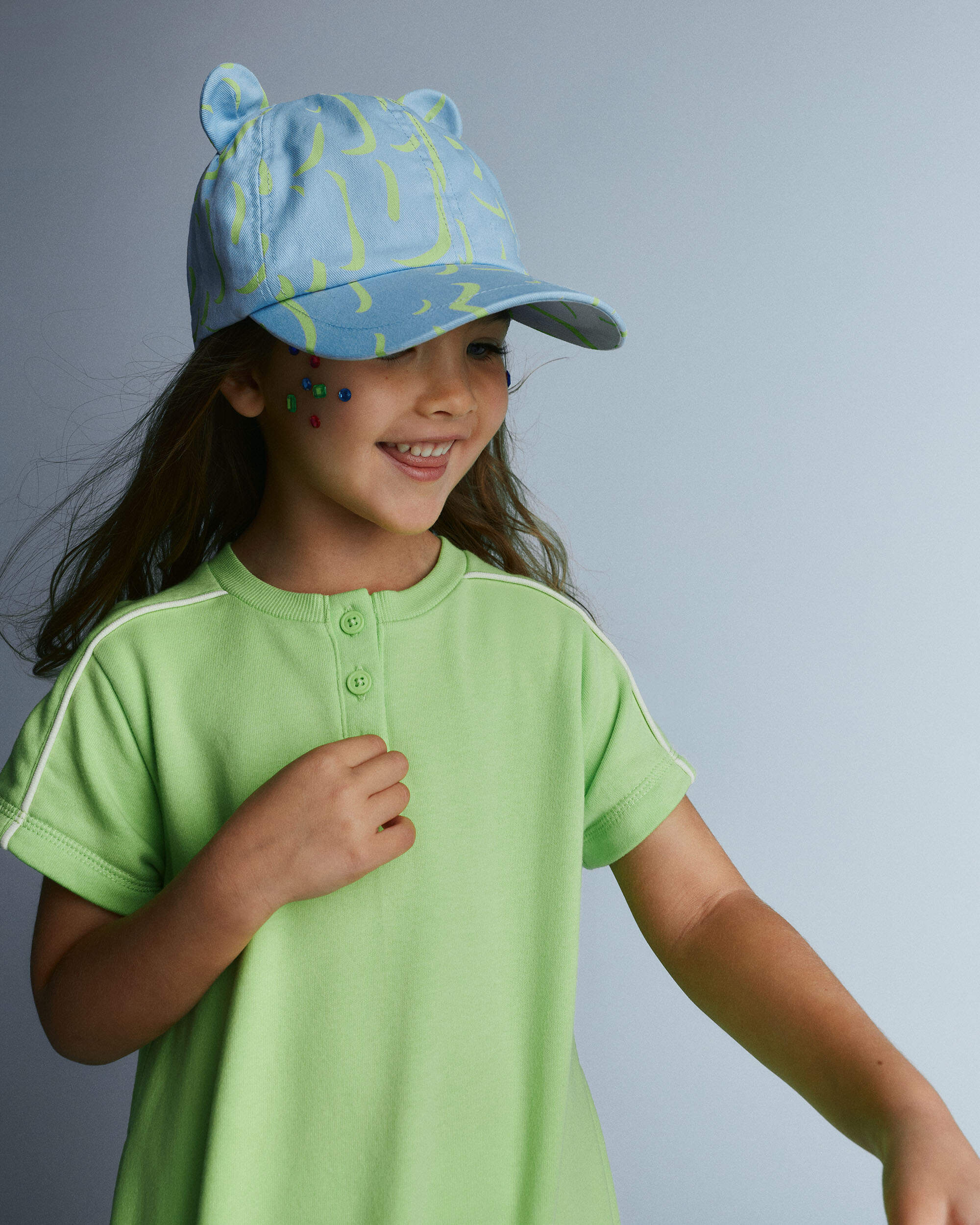 Toddler Girl Henley T-Shirt Dress - Lime Green