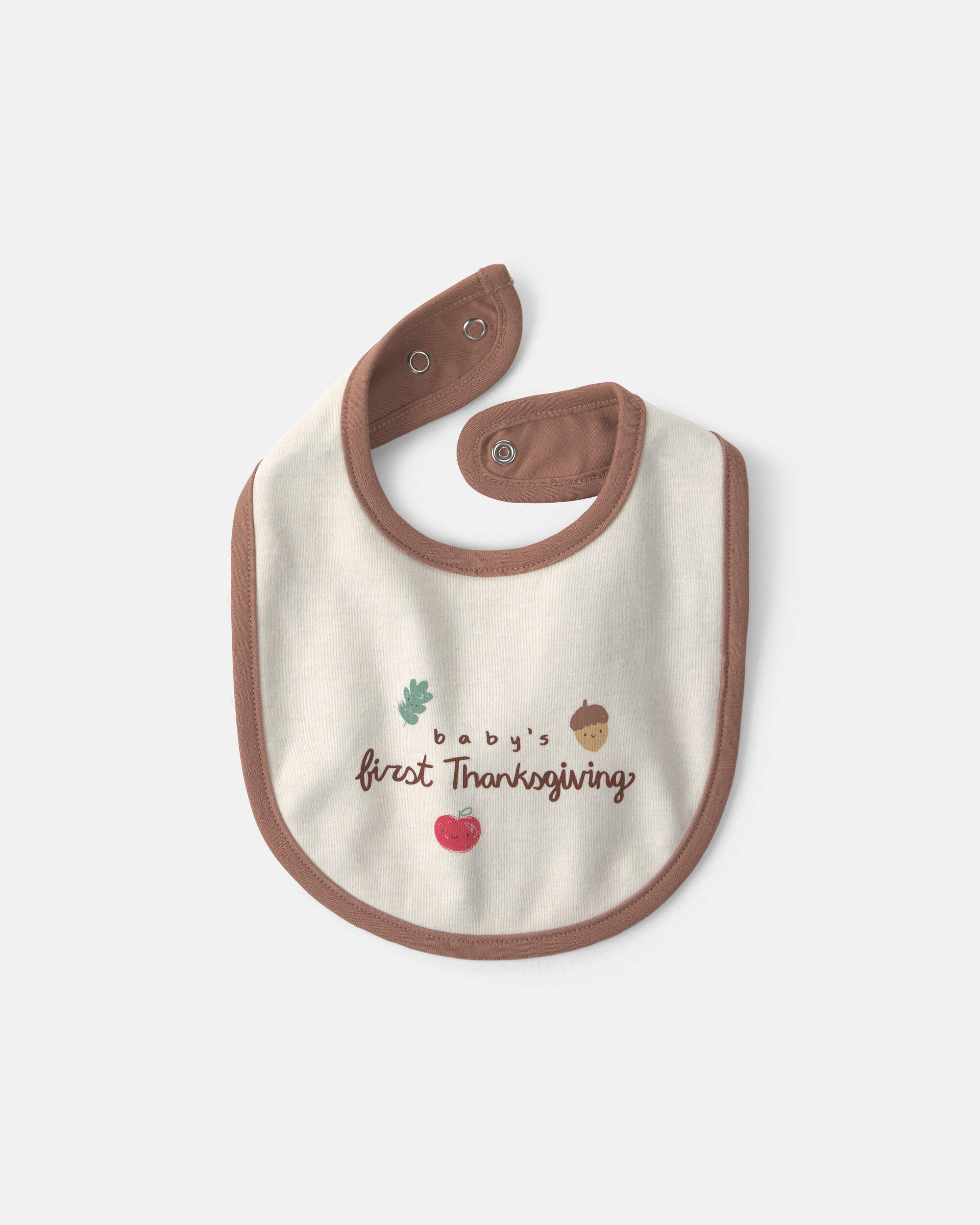Baby Thanksgiving 100% Cotton Bibs - Cream