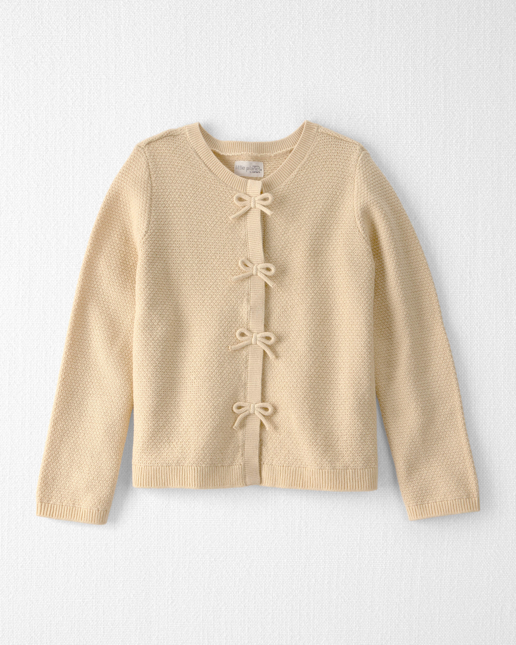 Girls Organic Cotton Sweater Knit Cardigan