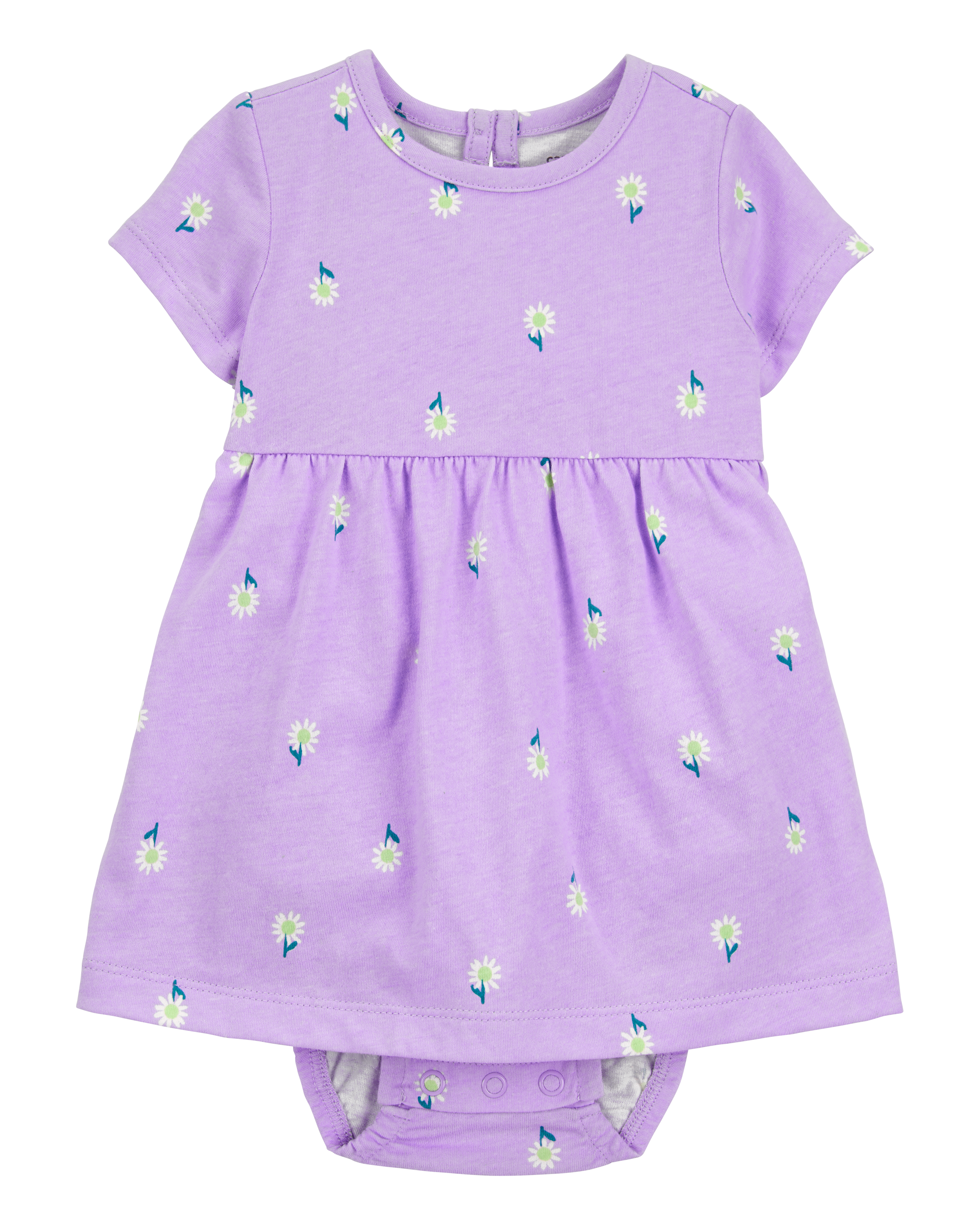 Baby Floral Bodysuit Dress - Purple