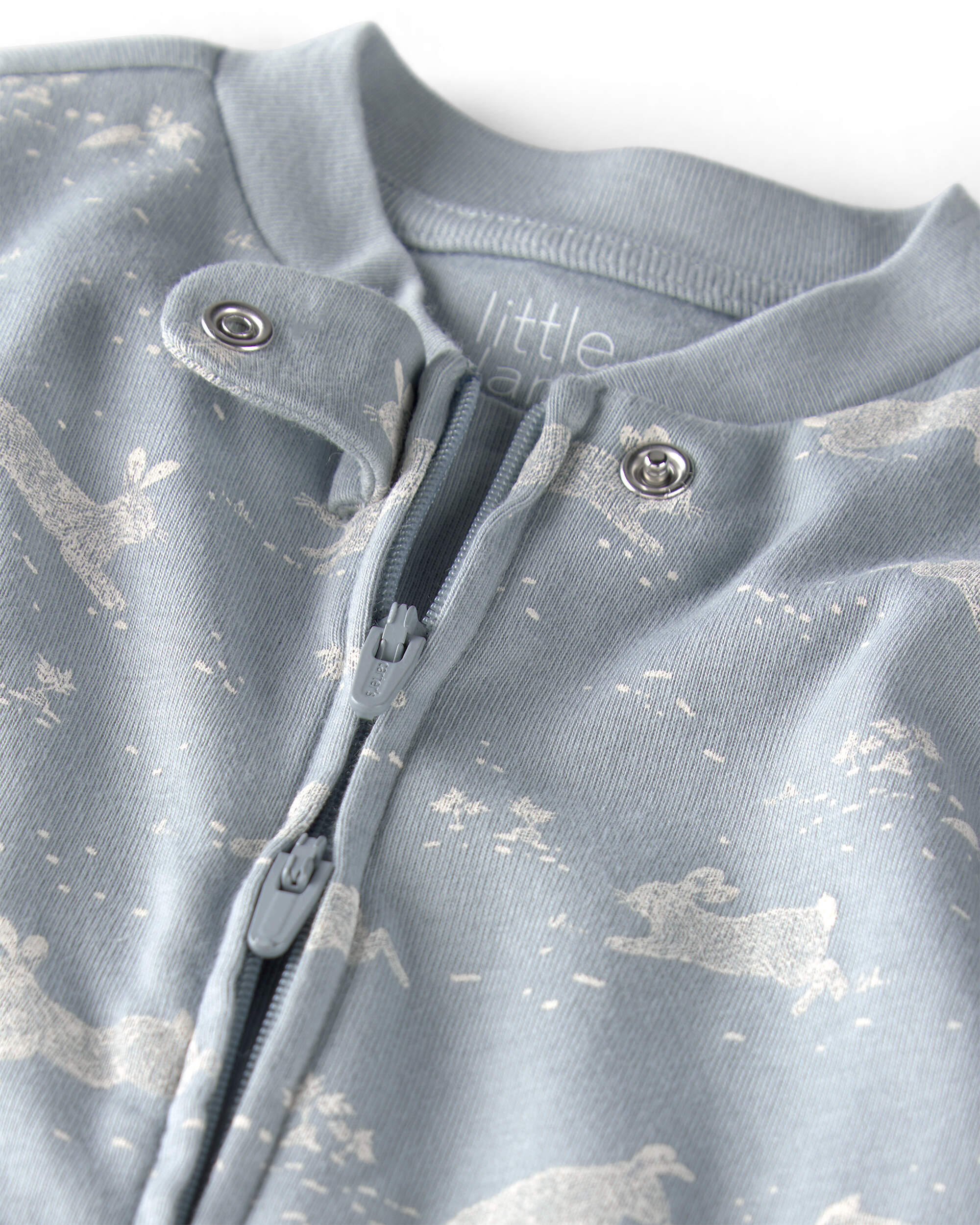 Baby Organic Cotton Sleep & Play Pyjama Blue Bunnies Print