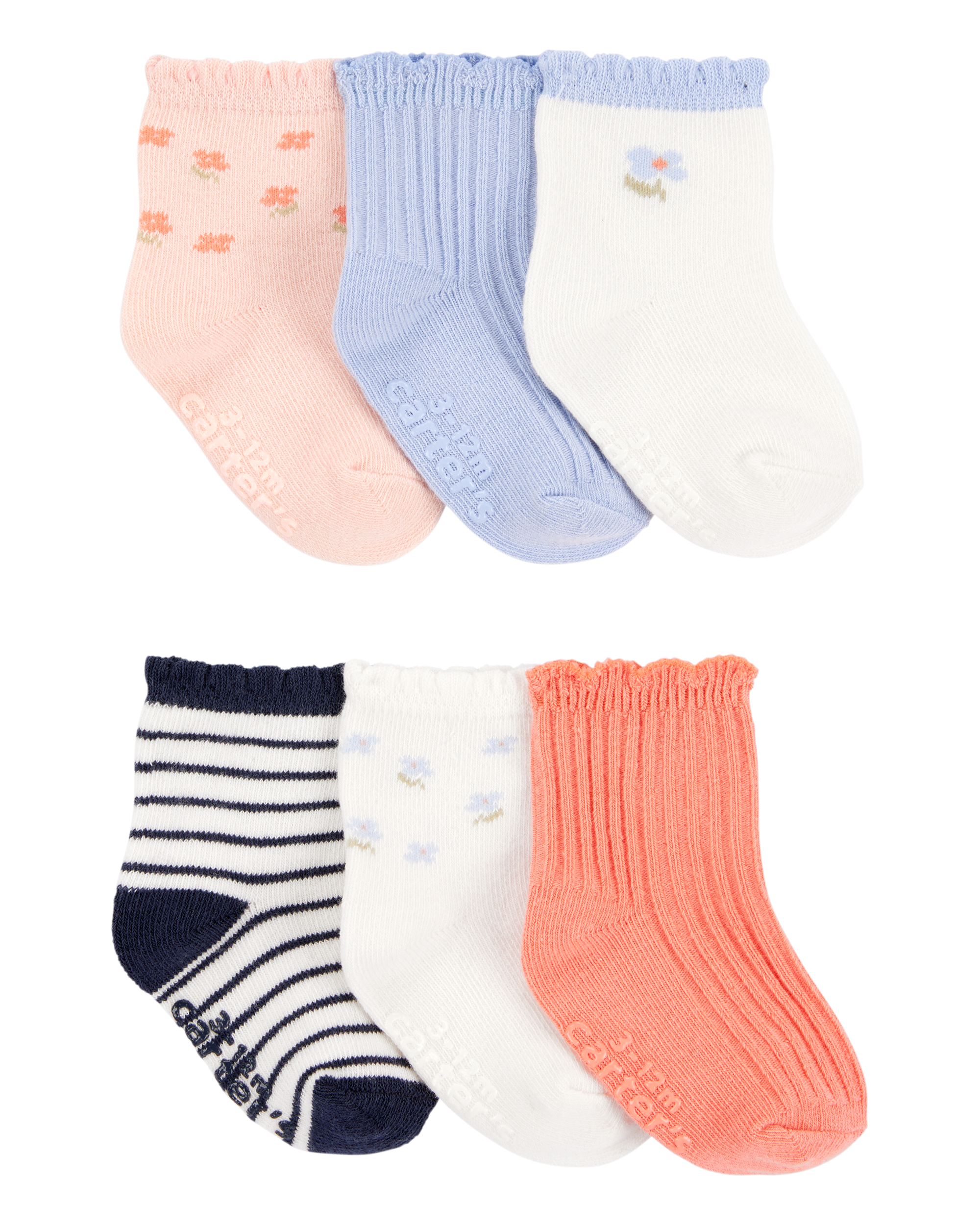 Baby 6-Pack Floral Ruffle Booties
