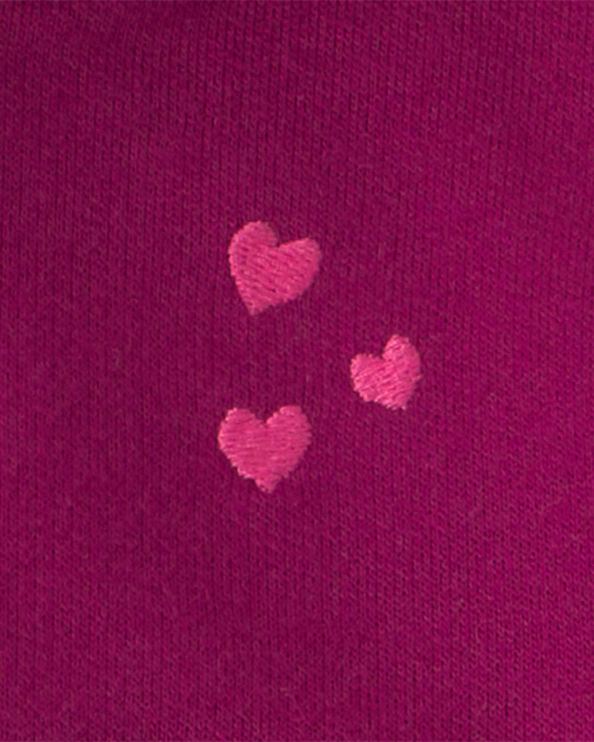 Baby Girl 3-Piece Heart French Terry Layering Set - Burgundy