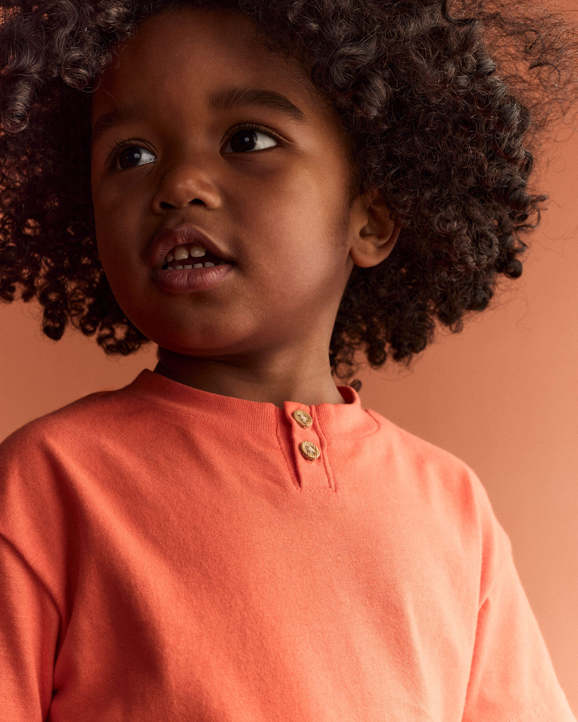 Toddler Boy Button-Front Tee - Orange