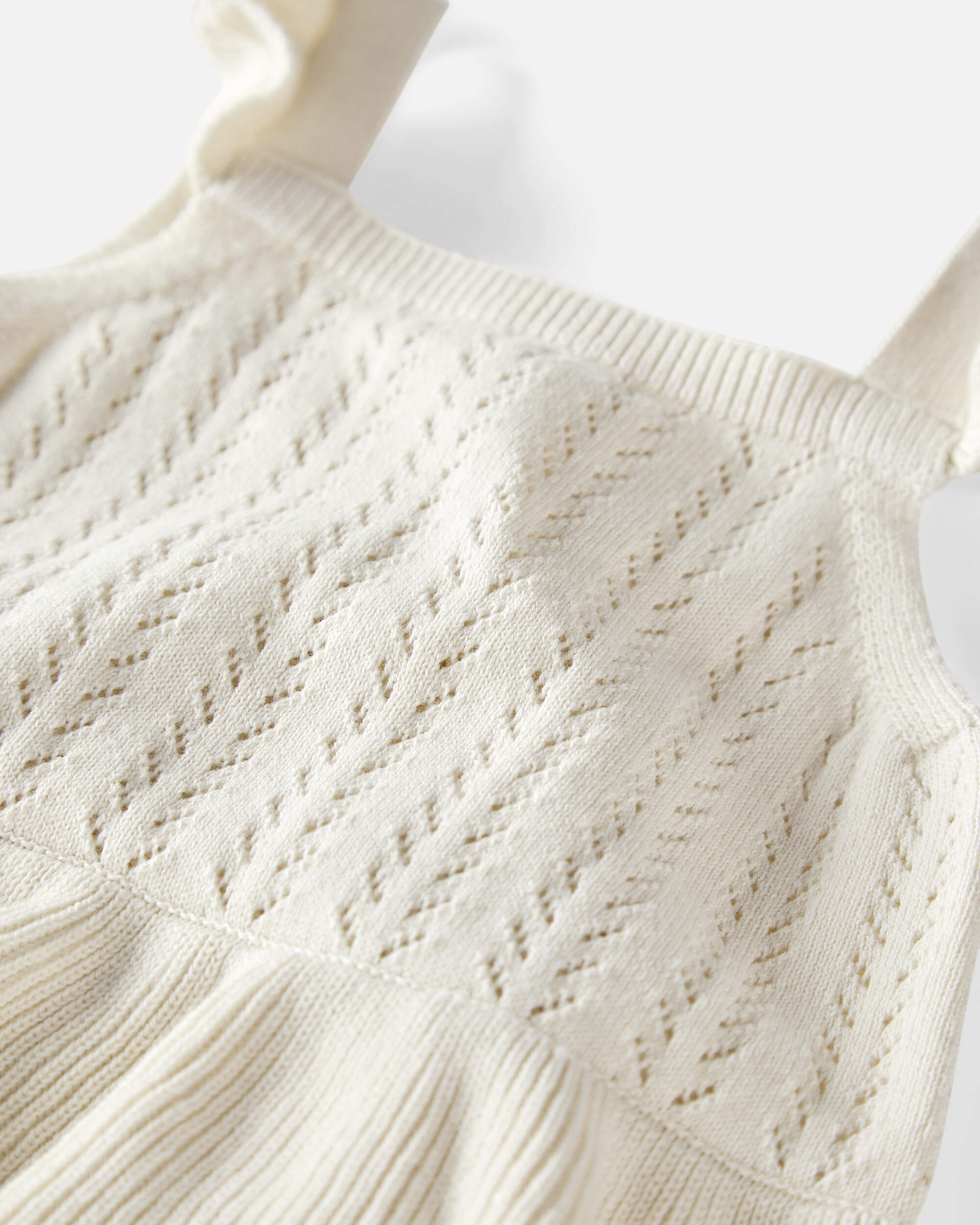 Baby Girl Organic Cotton Pointelle Bubble Cream