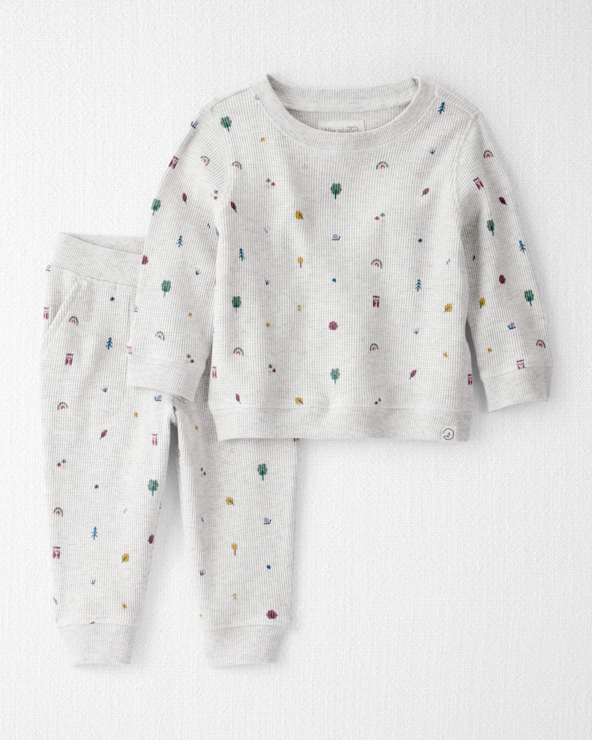 Baby 2-Piece Organic Cotton Waffle Knit Set Icon Print