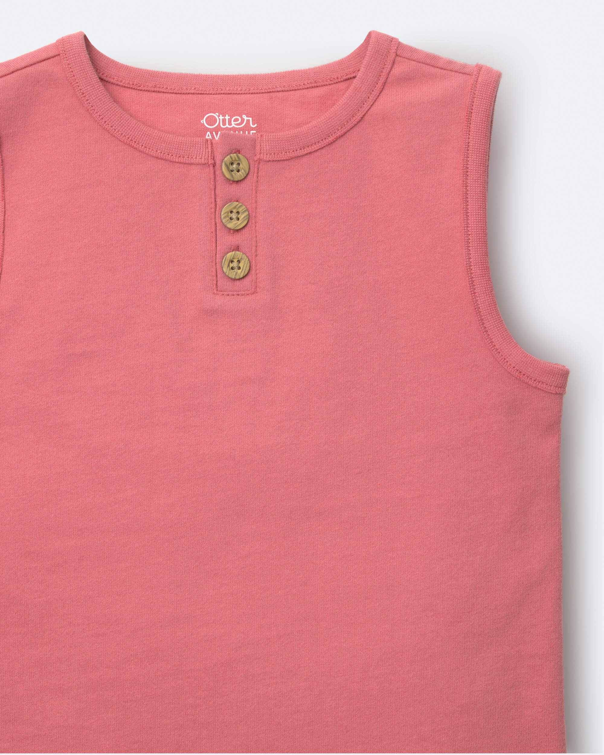 Toddler Boy Henley Tank - Burgundy