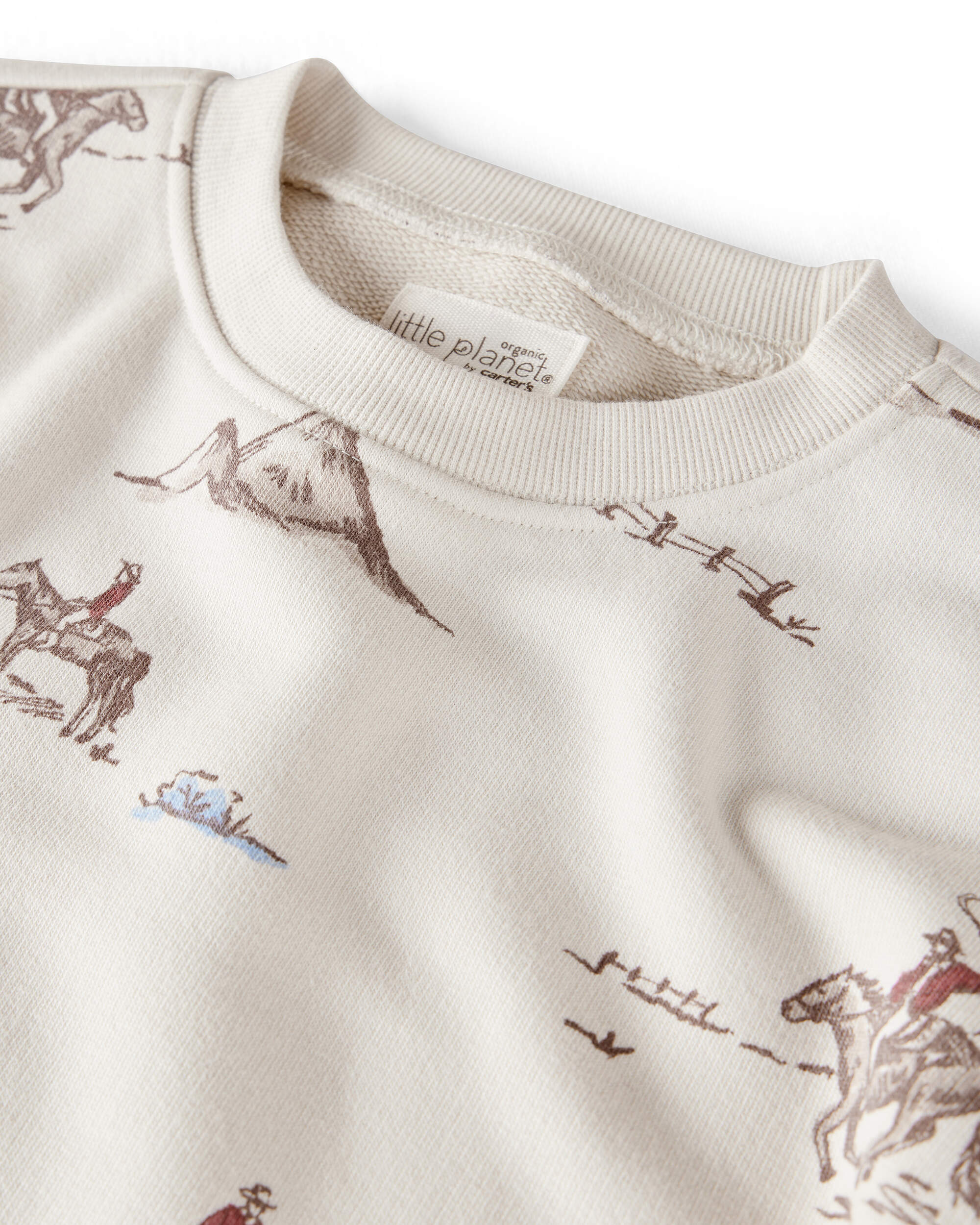 Toddler French Terry Sweatshirt Made with Organic Cotton Western Rodeo Print