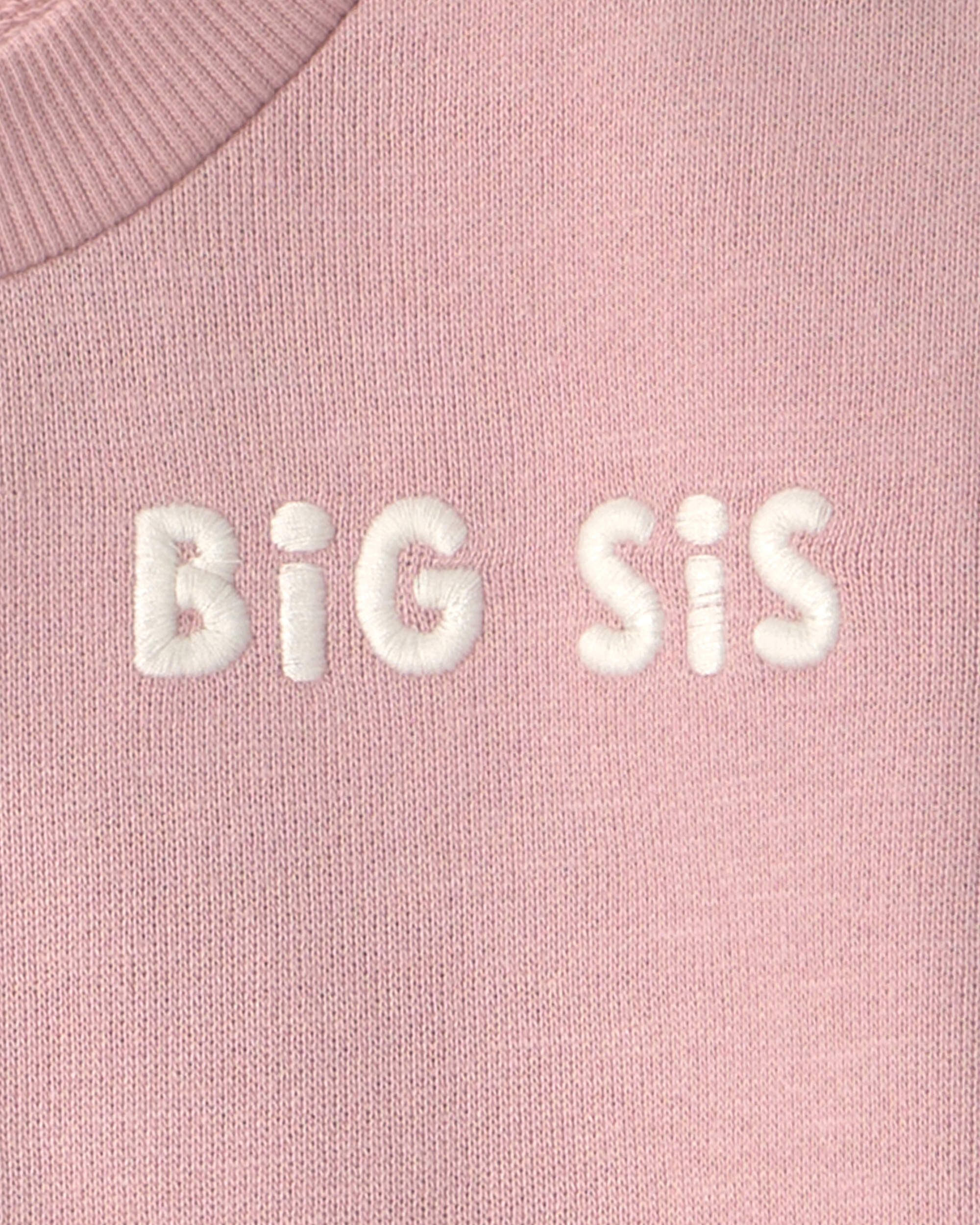 Toddler Girl Organic Cotton Big Sis Pullover