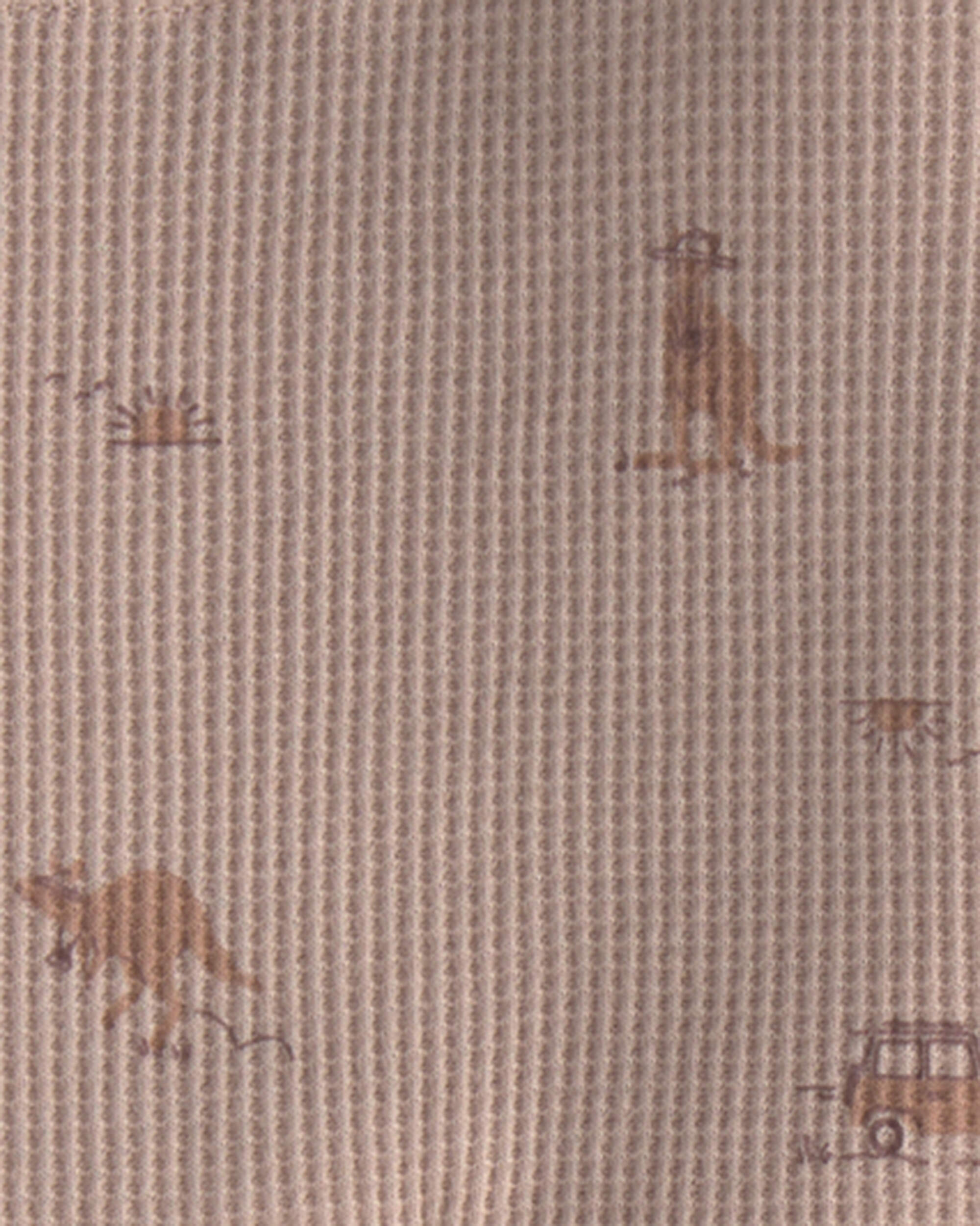 Baby Boy 2-Piece Safari Animal Print Sleeveless Top & Short Set - Brown