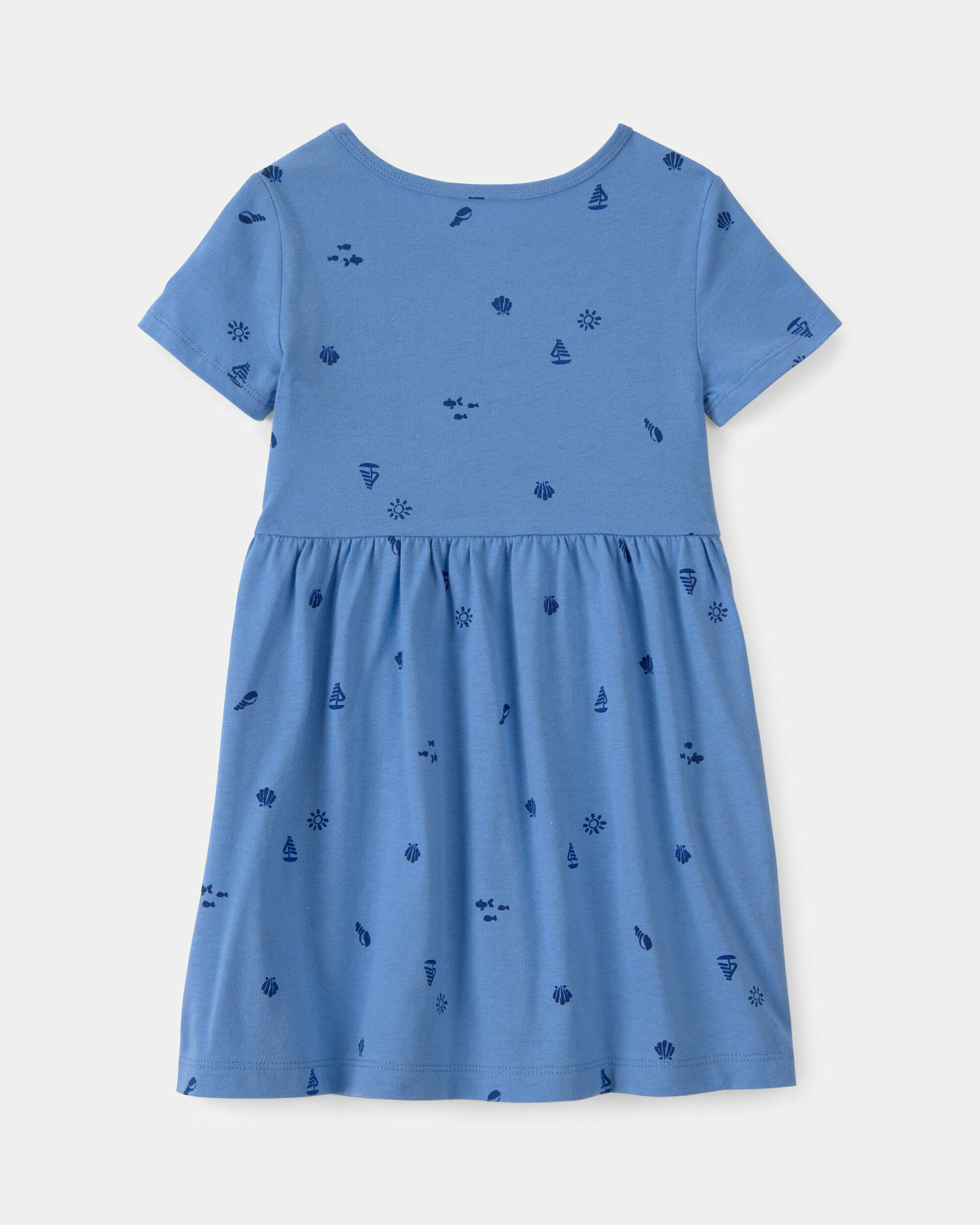 Toddler Girl Seashell Short-Sleeve Dress - Blue