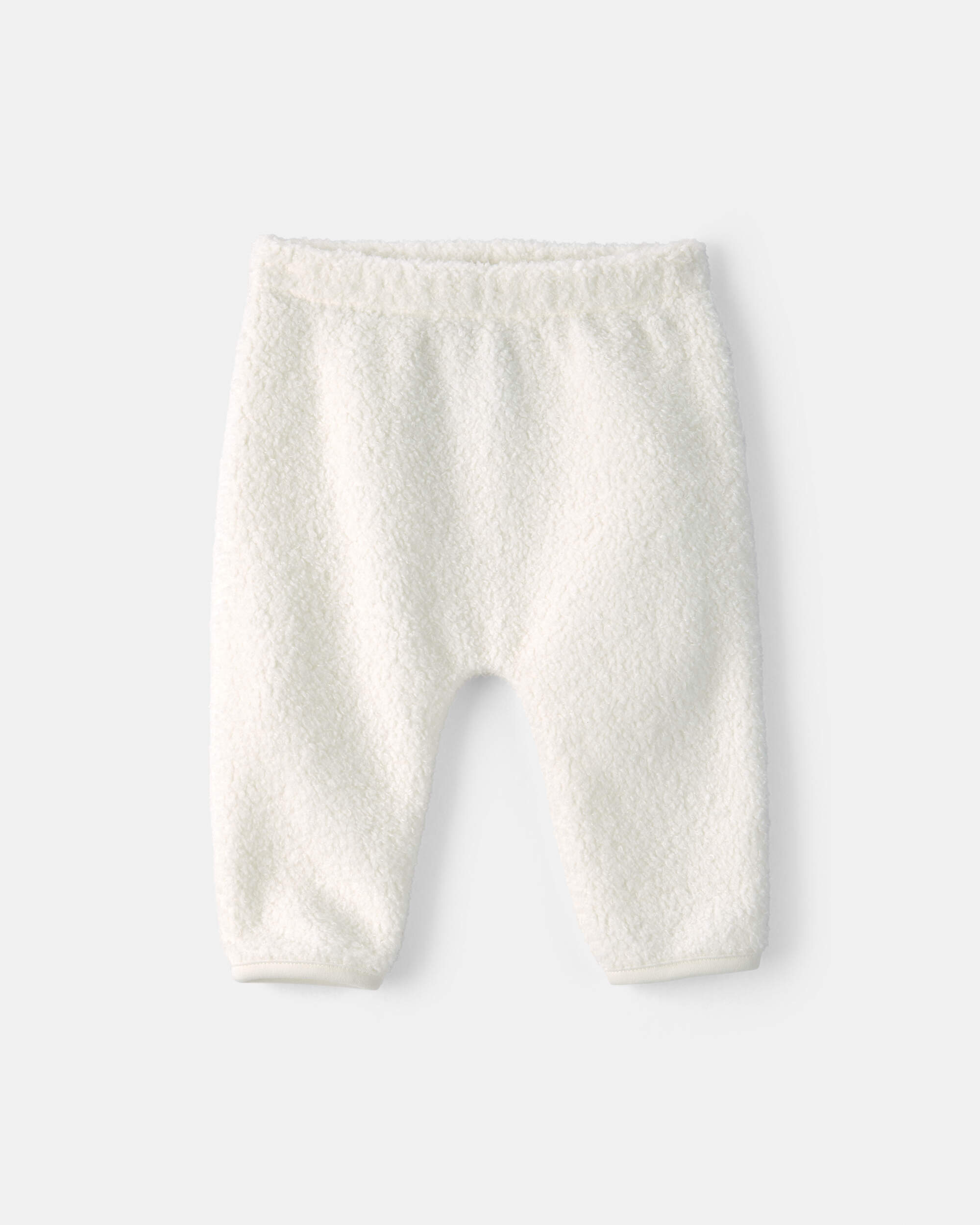 Baby 2-Piece Bear Fleece Long-Sleeve Top & Pant Set - Cream