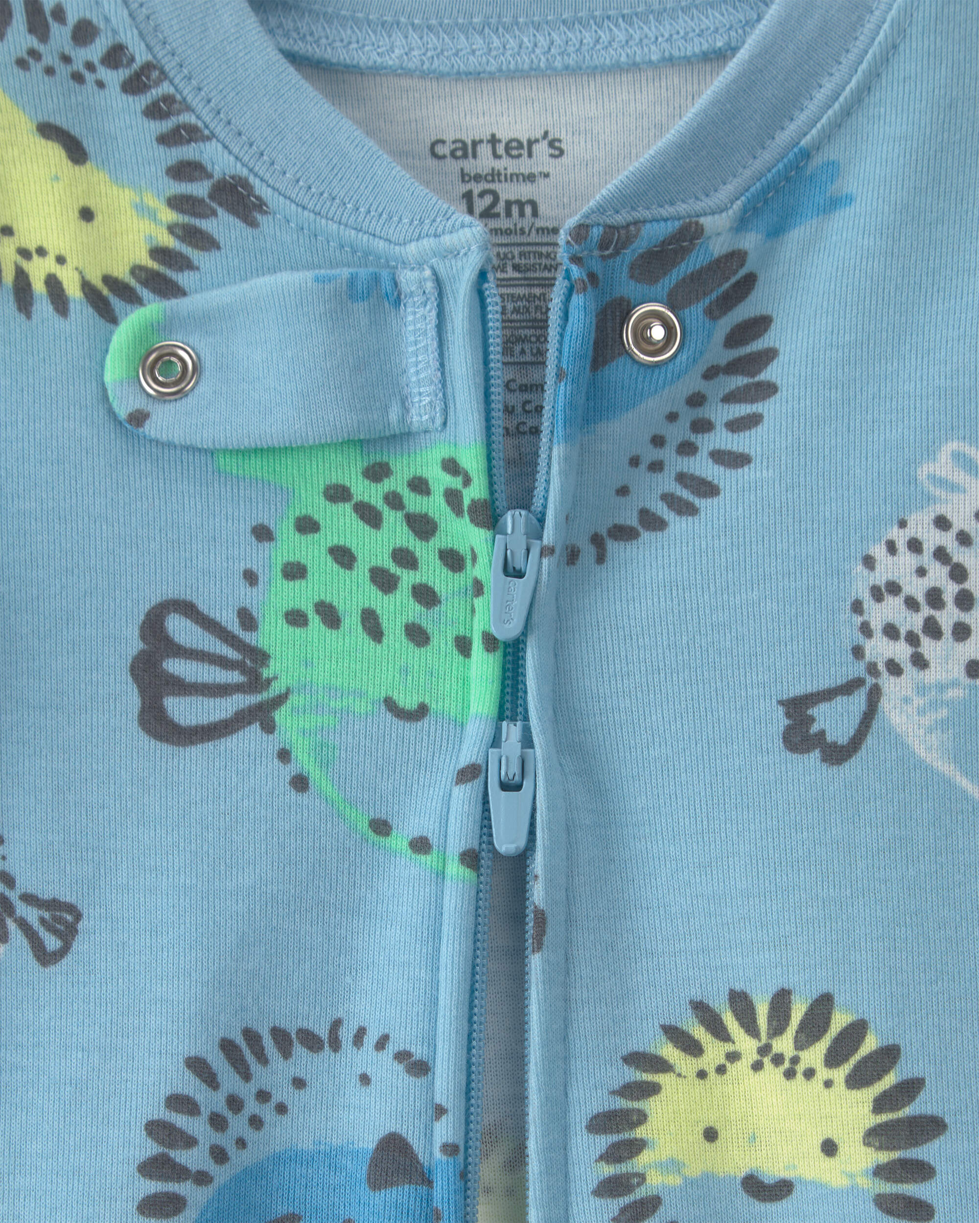 Baby Boy Pufferfish 100% Cotton 2-Way Zip 1-Piece Pyjama - Blue