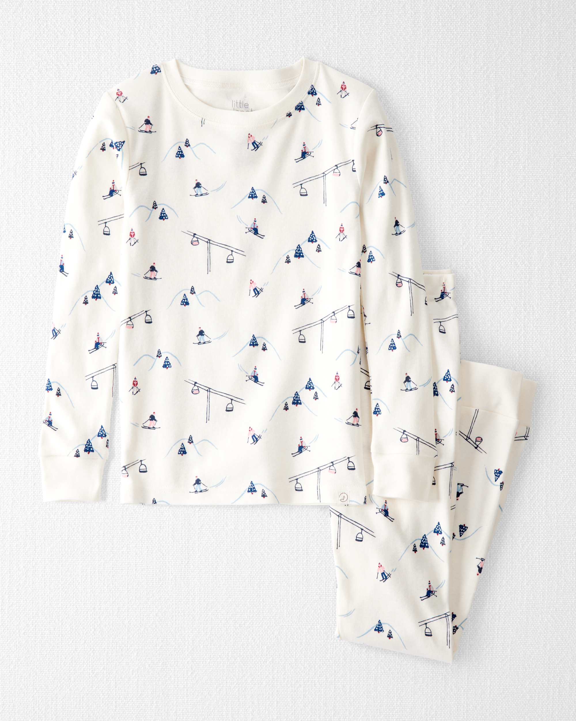 Kid Organic Cotton Pyjamas Snowy Slopes Print