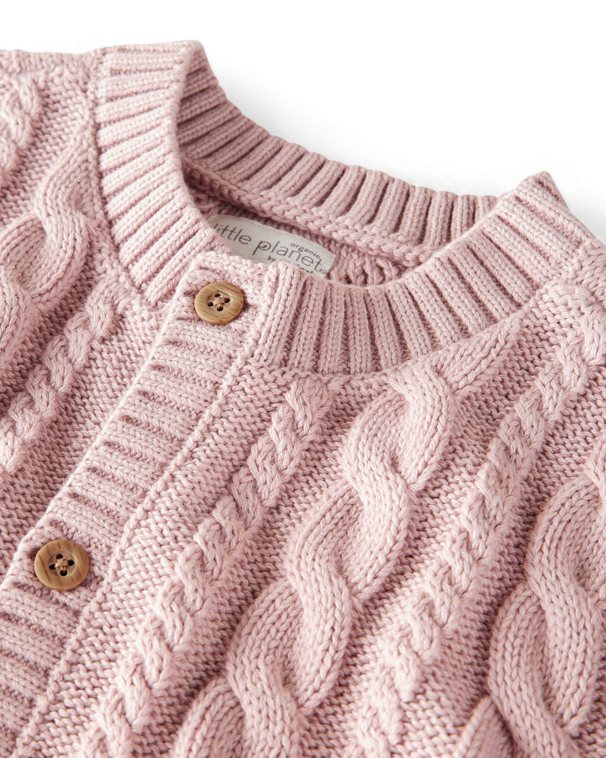 Baby Girl Organic Cotton Cable Knit Cardigan