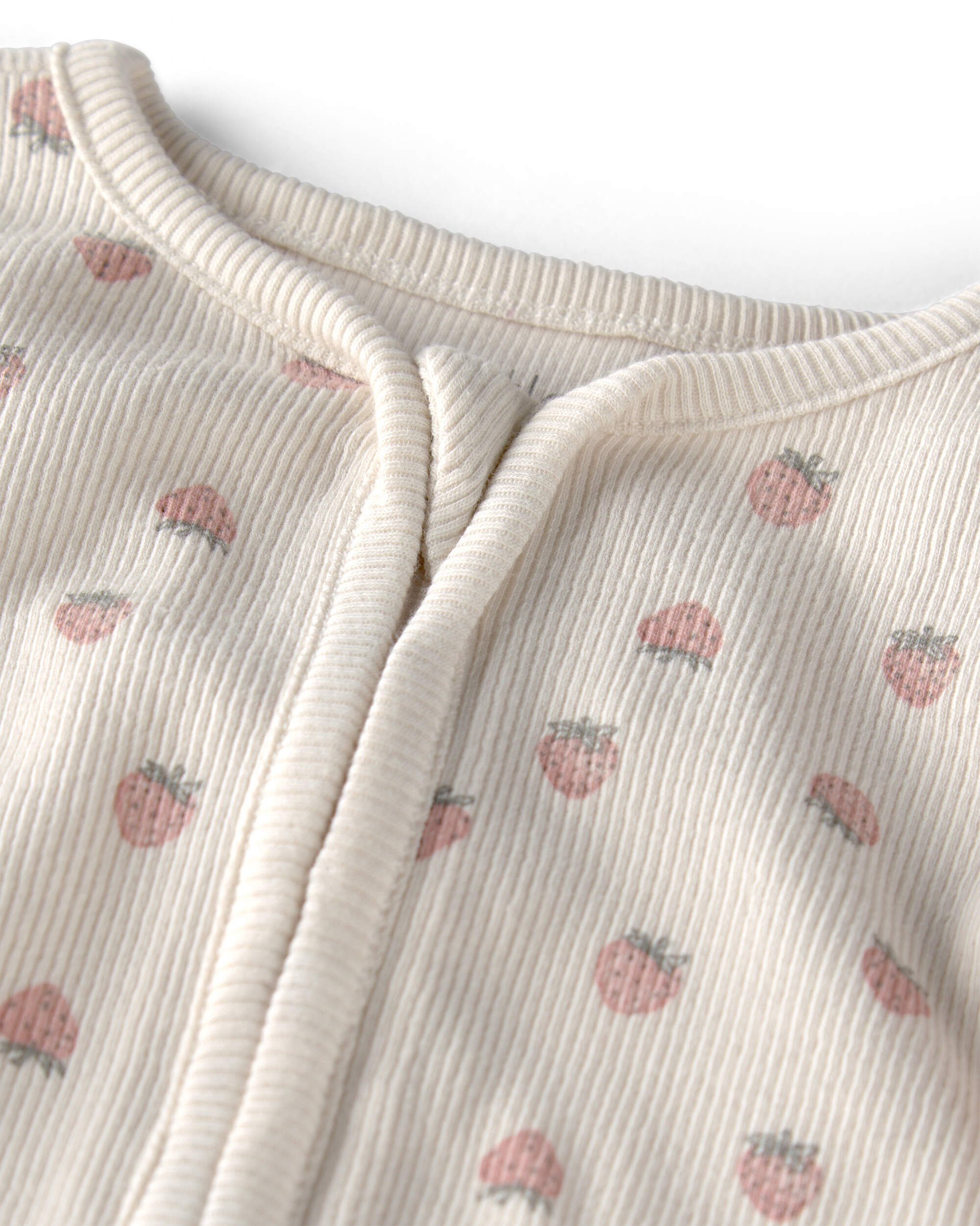 Baby Girl Organic Cotton Sleeper Pyjama Strawberry-Print