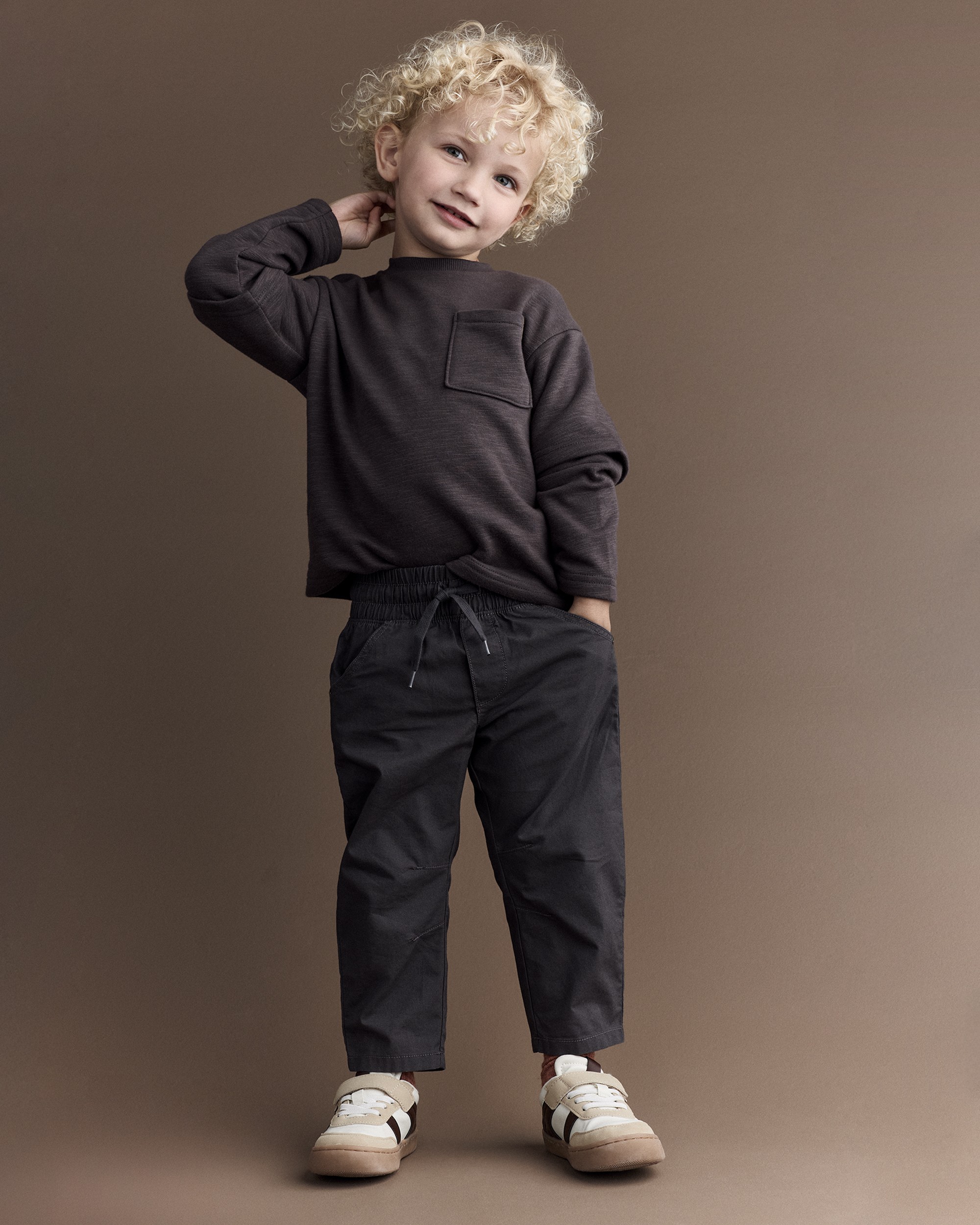 Toddler Boy Dart Pant -  Dark Grey