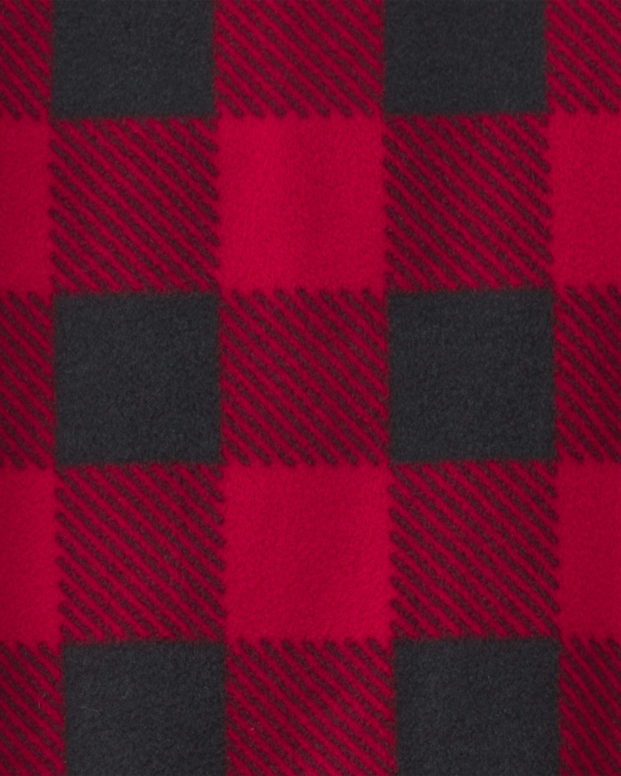 Baby Buffalo Check Fleece 2-Way Zip Sleeper - Red/Black