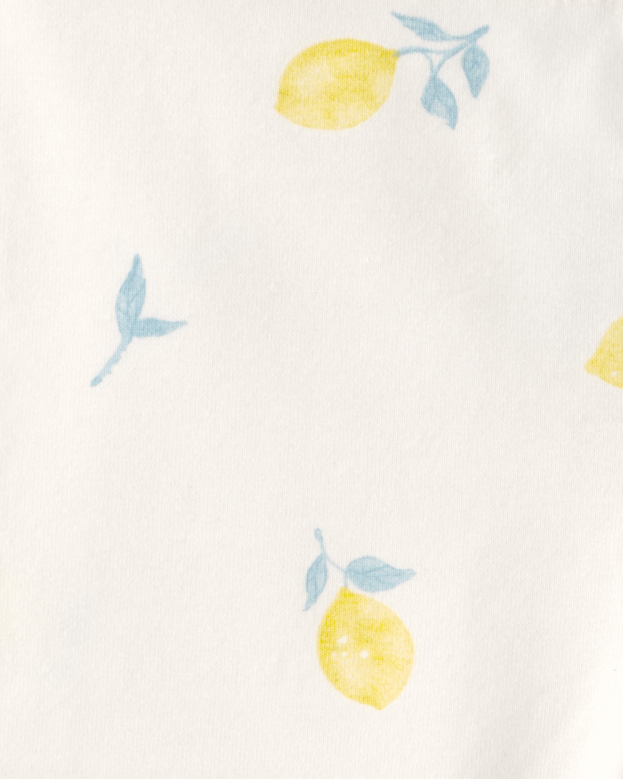 Toddler Girl Lemon Bike Shorts - Cream