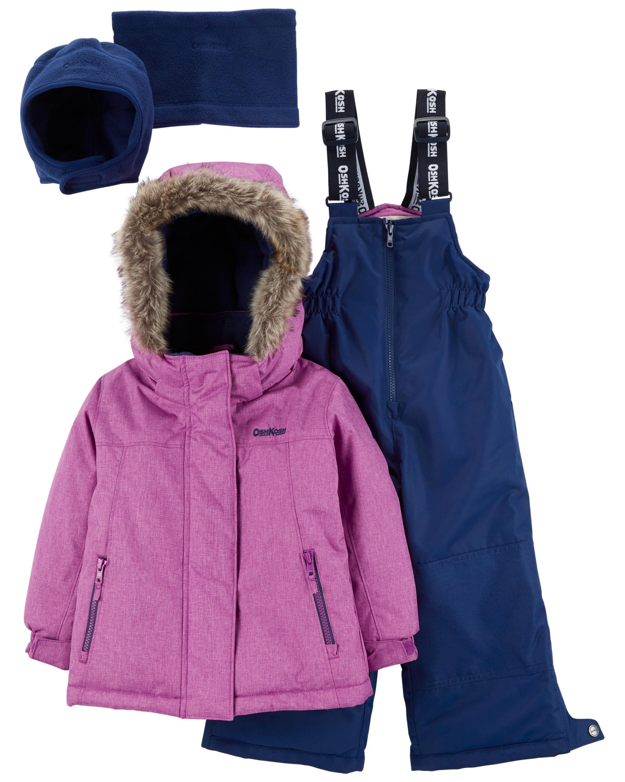 Purple 2-Piece Snowsuit With Bonus Hat & Neck Warmer