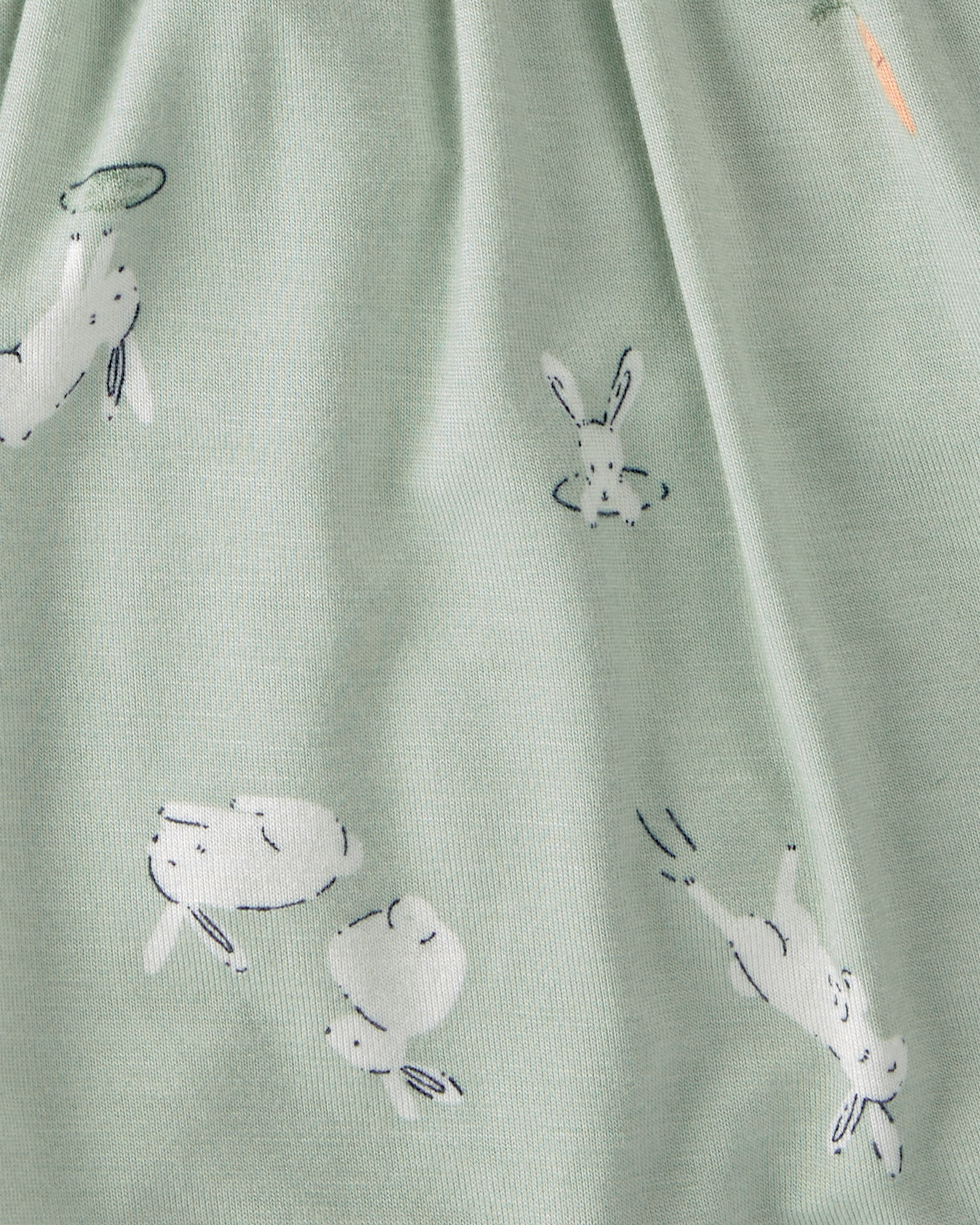 Baby Girl Bunny Short-Sleeve Bodysuit Dress - Green