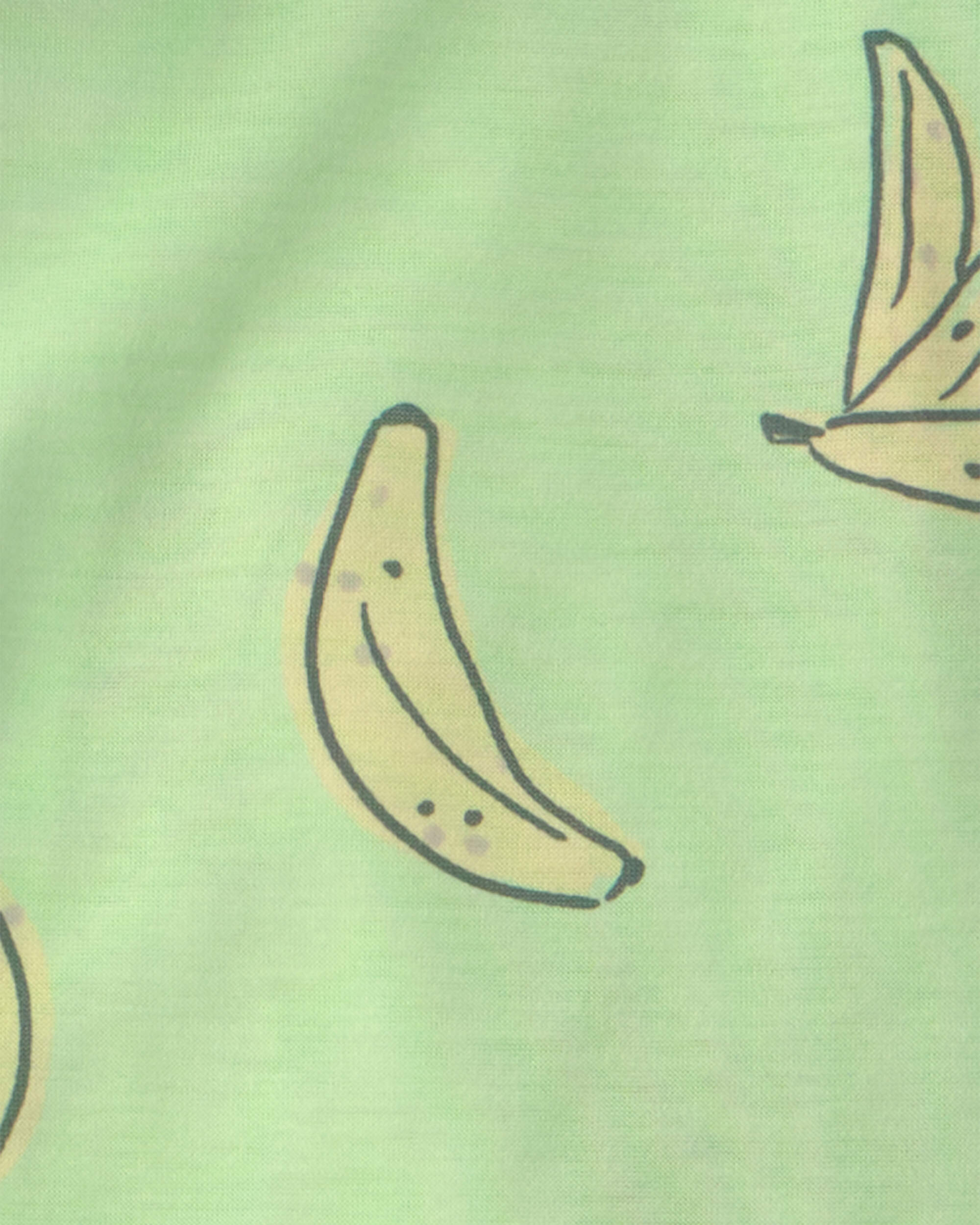 Boys 2-Piece Banana Short-Sleeve Loose Fit Pyjama Set - Green