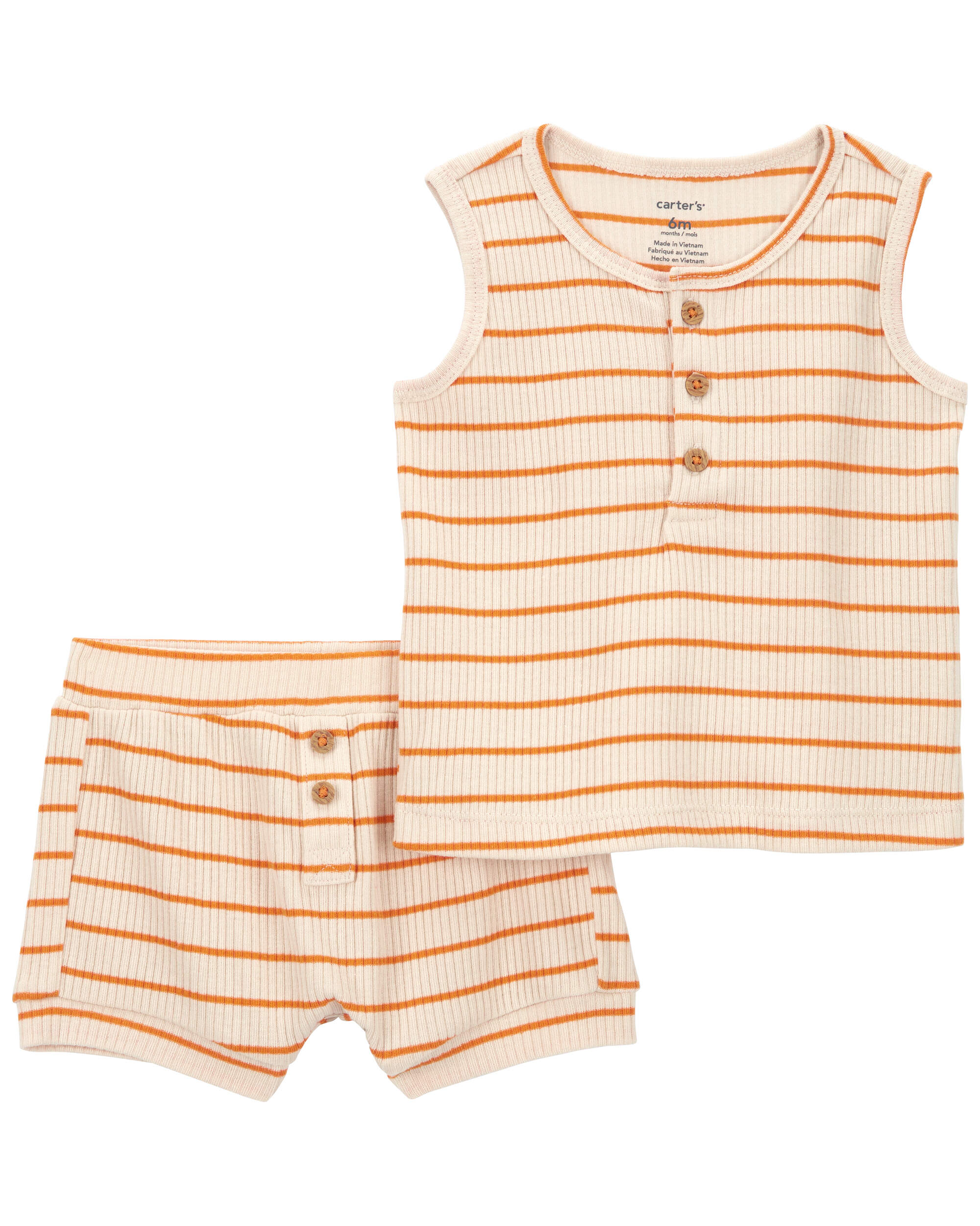 2-Piece Striped Ribbed Outfit Set
