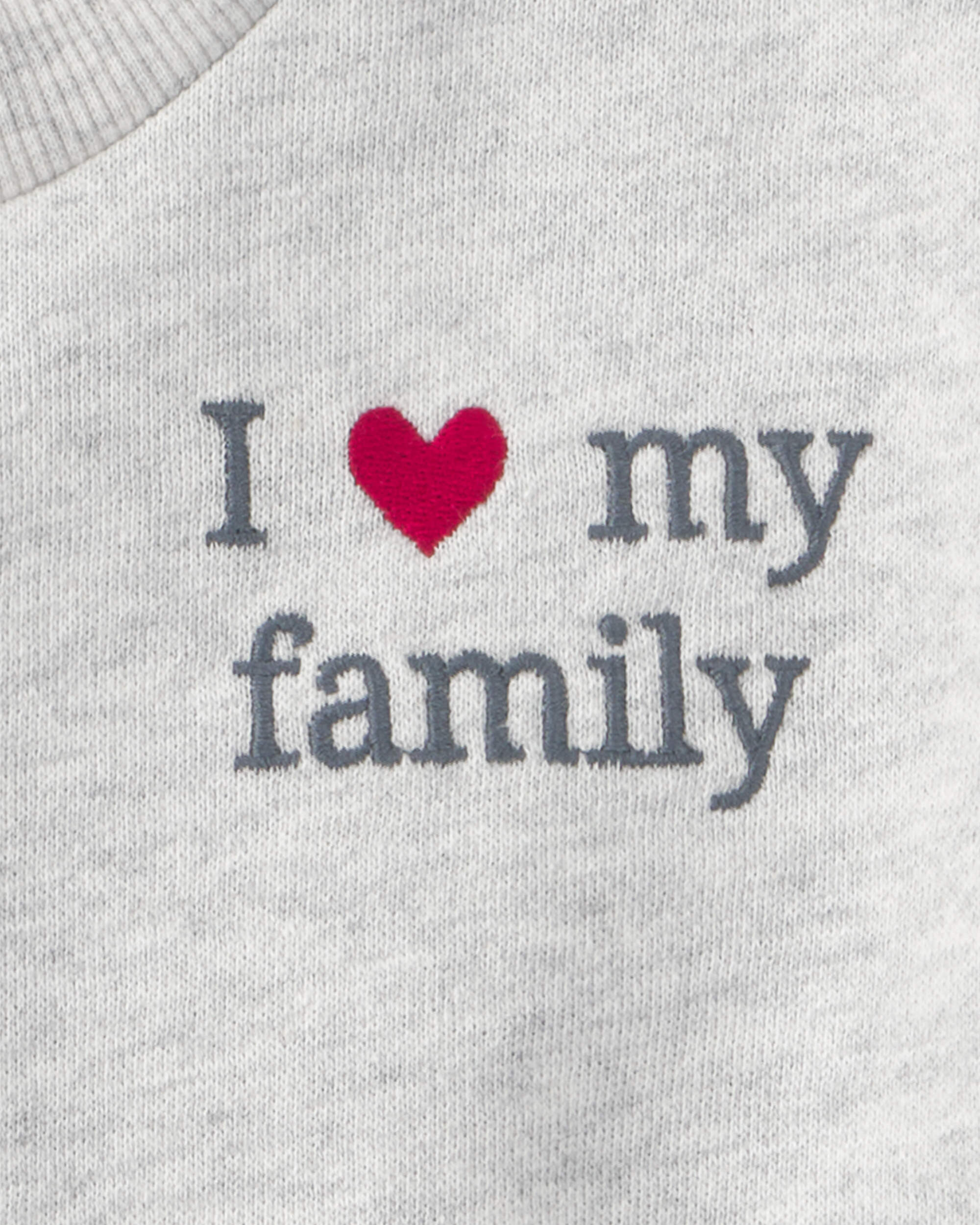 Toddler Organic Cotton 'I Love My Family' French Terry Pullover