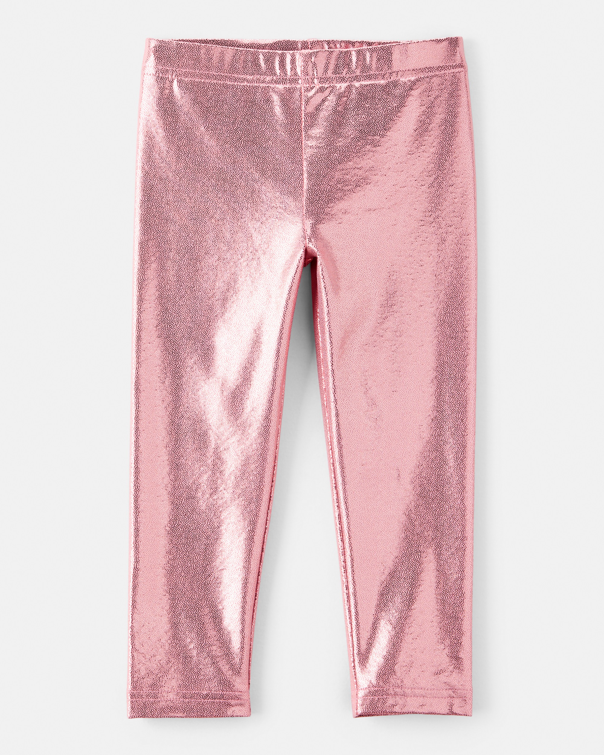 Toddler Girl Pull-On Stretch Metallic Leggings - Pink