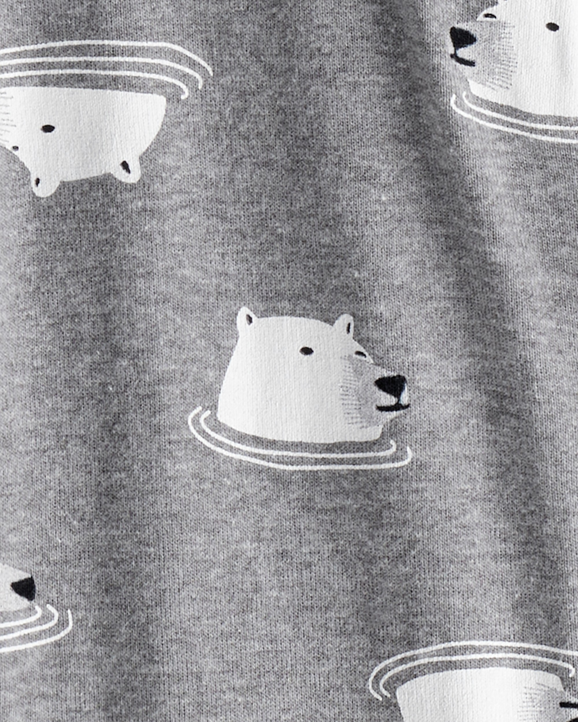 Toddler Boy Polar Bear Cotton Snug Fit Footie 1-Piece Pyjamas - Grey