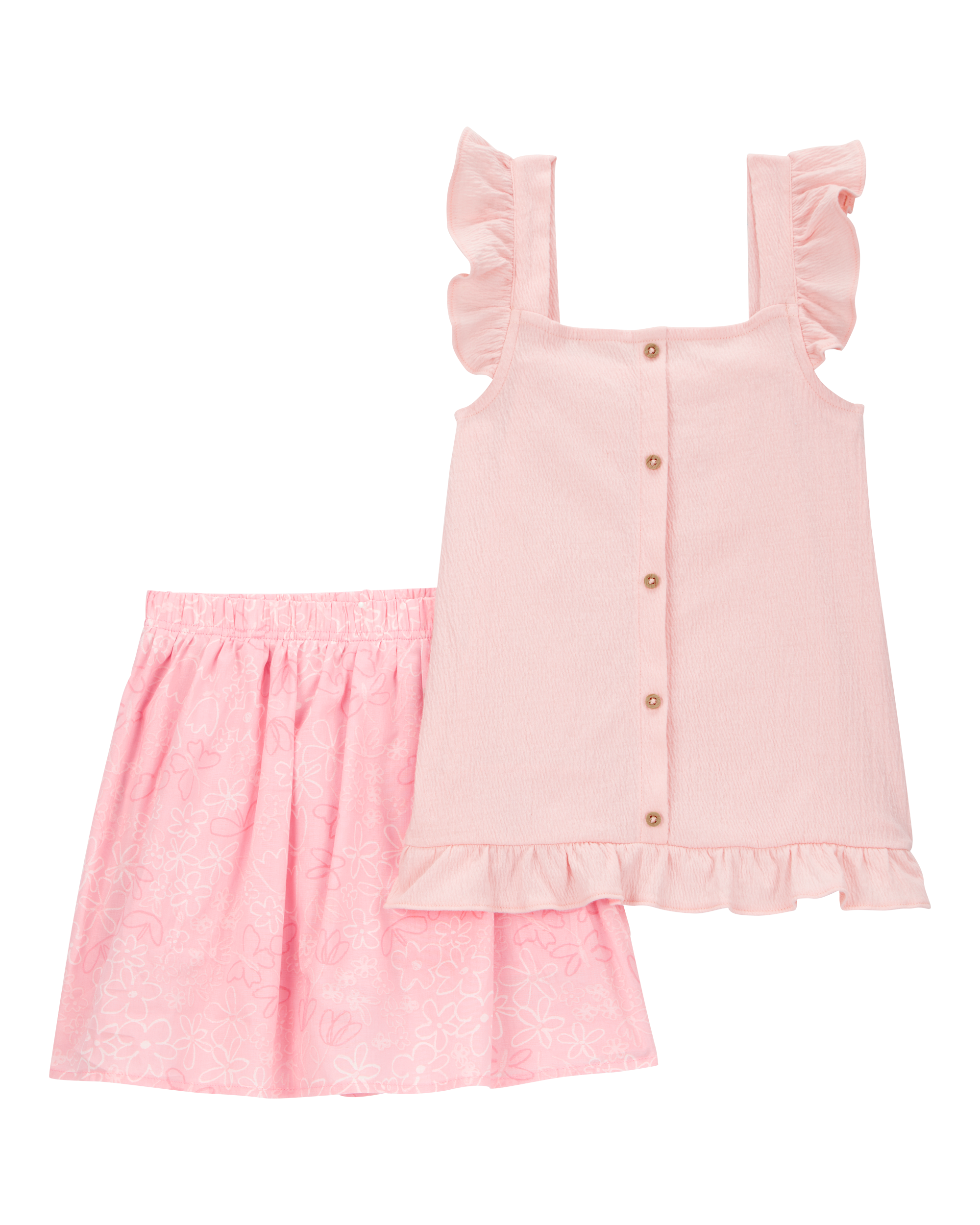 Kid 2-Piece Print Skort Set - Pink