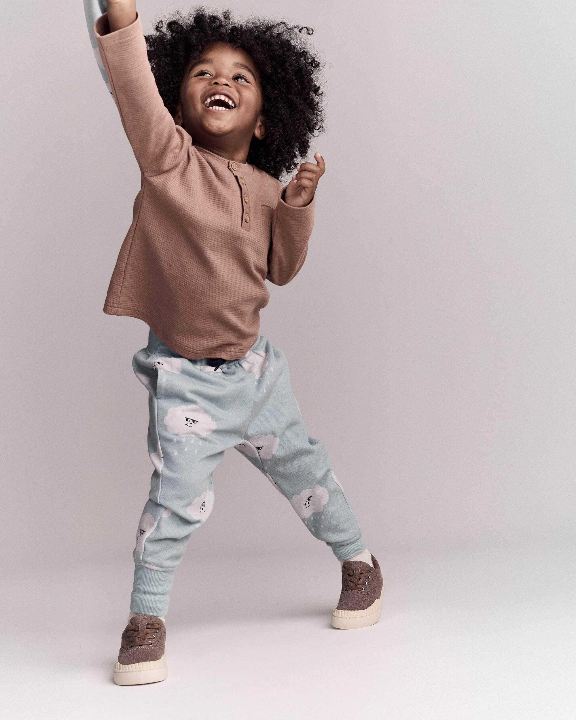 Toddler Boy Long Sleeve Henley - Mocha Brown